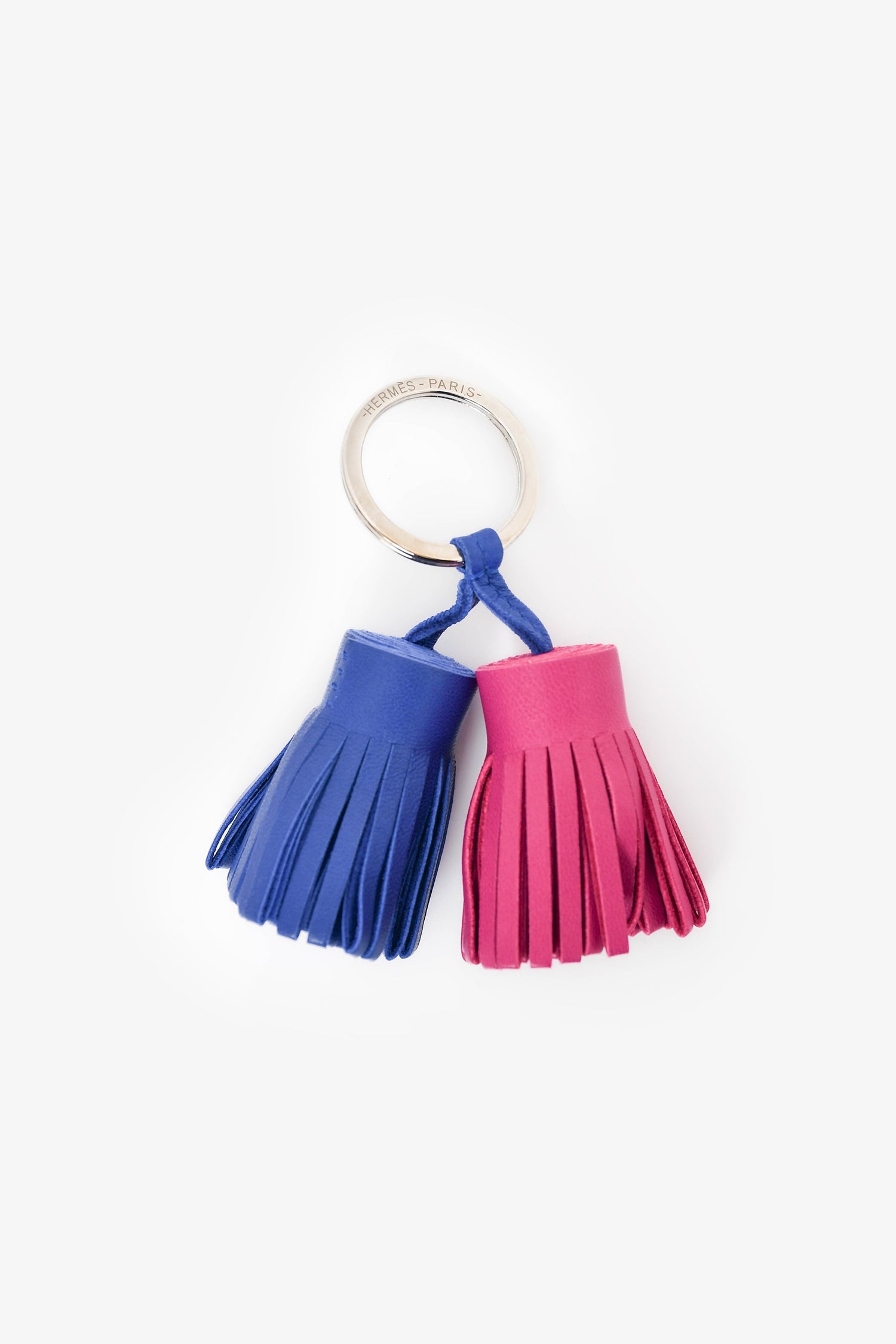 Hermès Purple/Blue Leather 'Carmen Uno-Dos' Key Ring