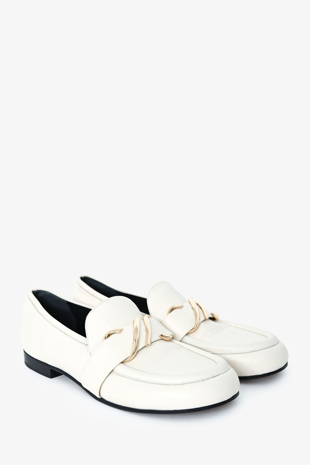 Proenza Schouler White Leather Loafers Size 40