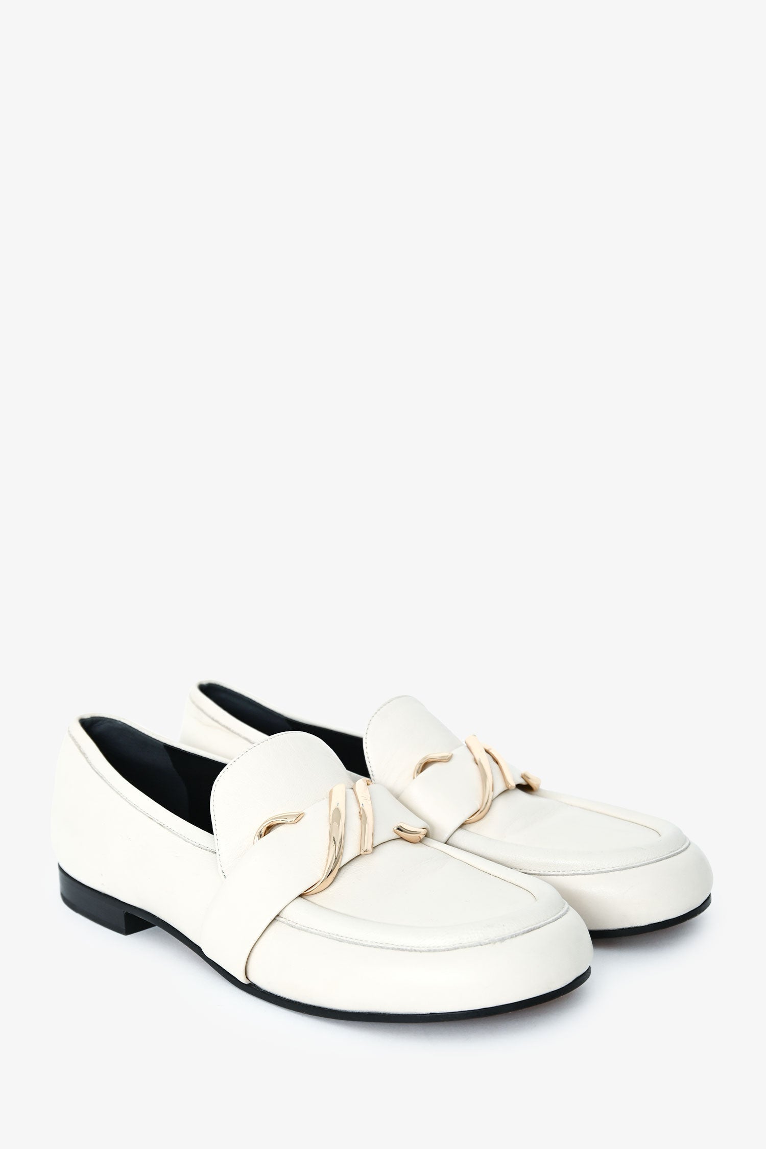 Proenza Schouler White Leather Loafers Size 40
