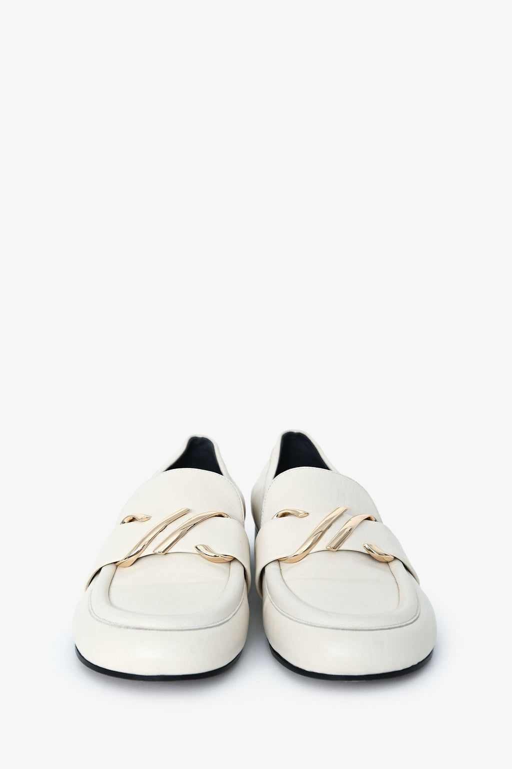 Proenza Schouler White Leather Loafers Size 40