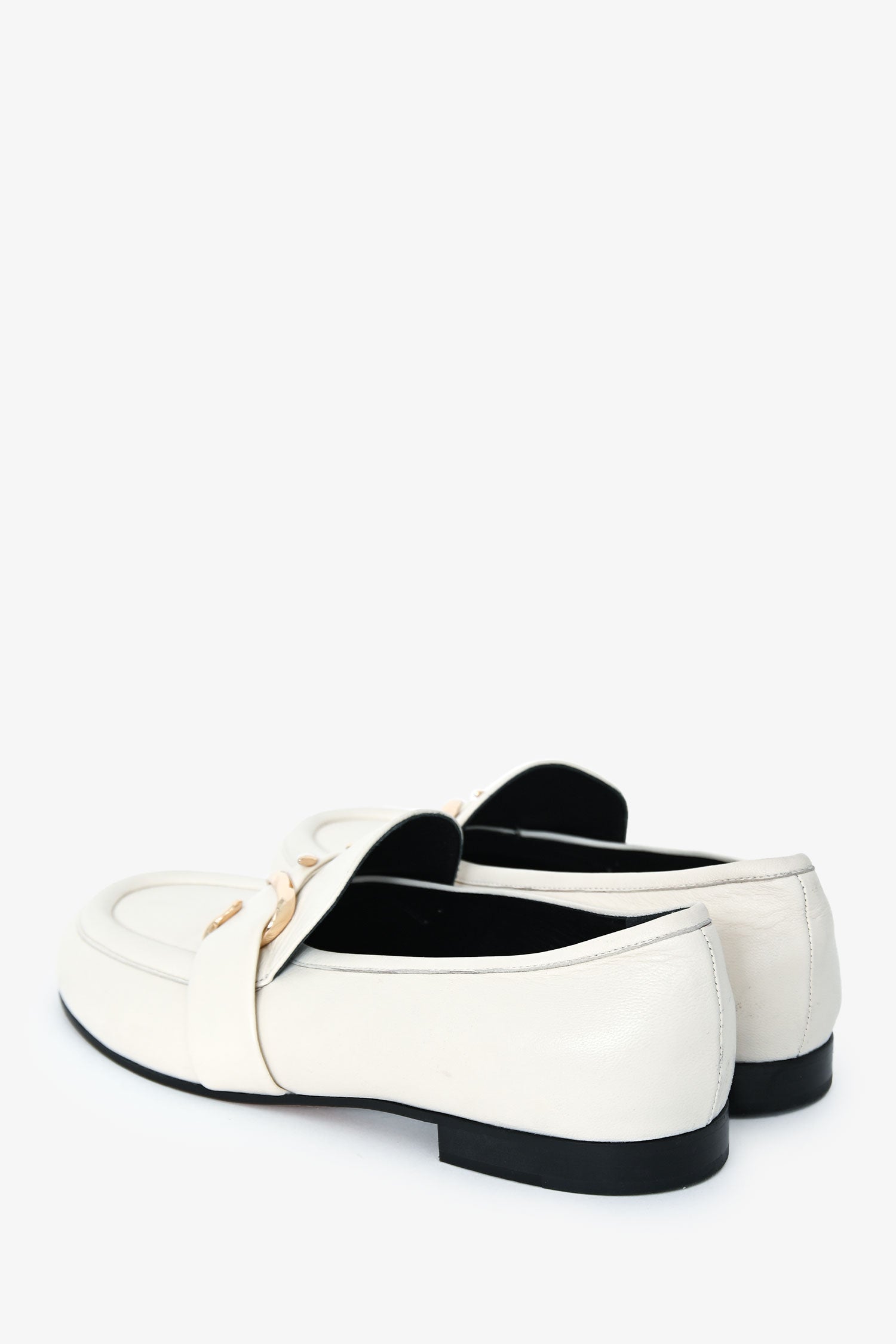 Proenza Schouler White Leather Loafers Size 40