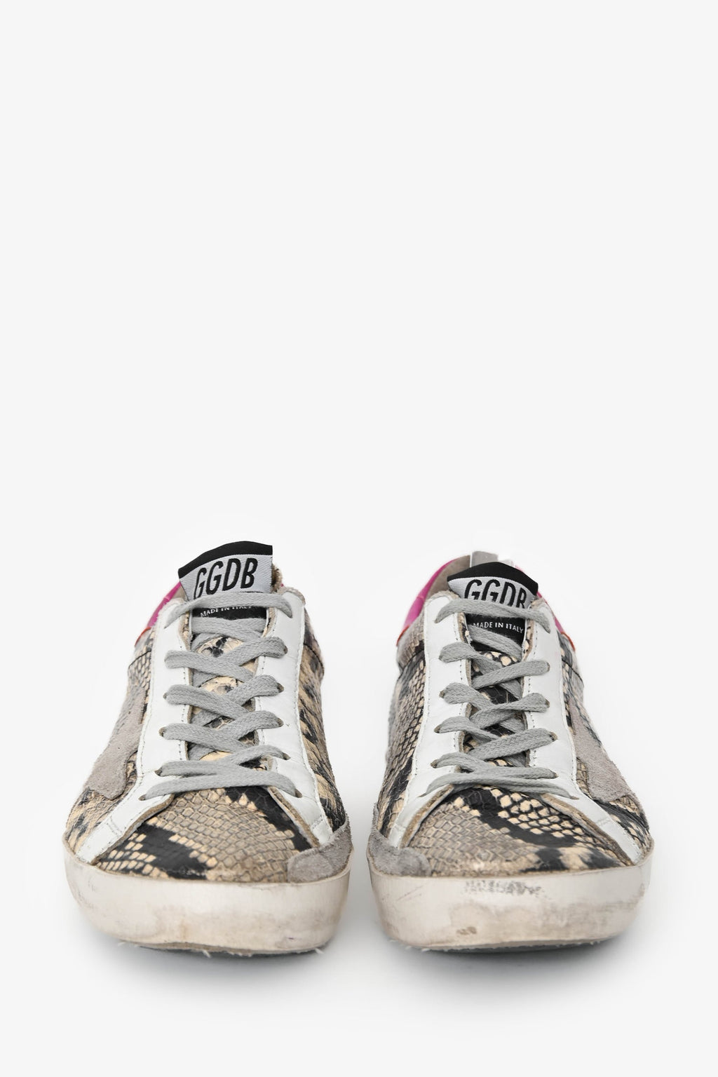 Golden Goose Magenta/Python Leather Lace Up Sneakers Est. Size 6