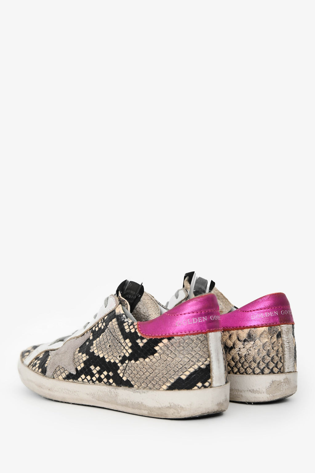 Golden Goose Magenta/Python Leather Lace Up Sneakers Est. Size 6