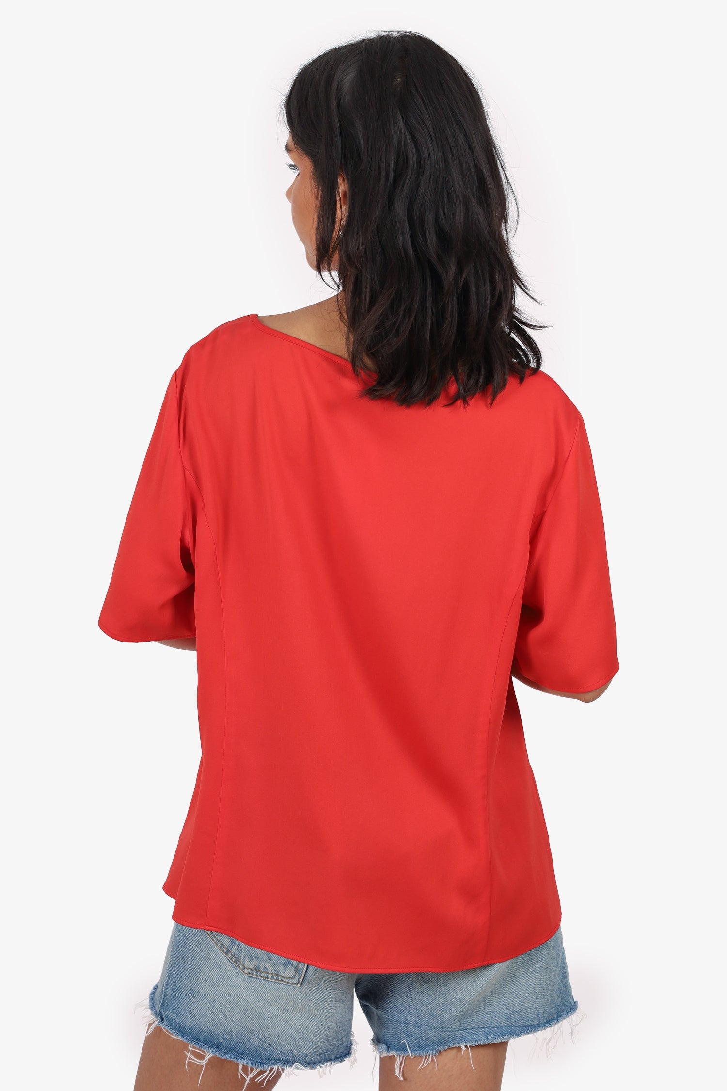 MaxMara Weekend Orange Silk Short Sleeve Top Size S