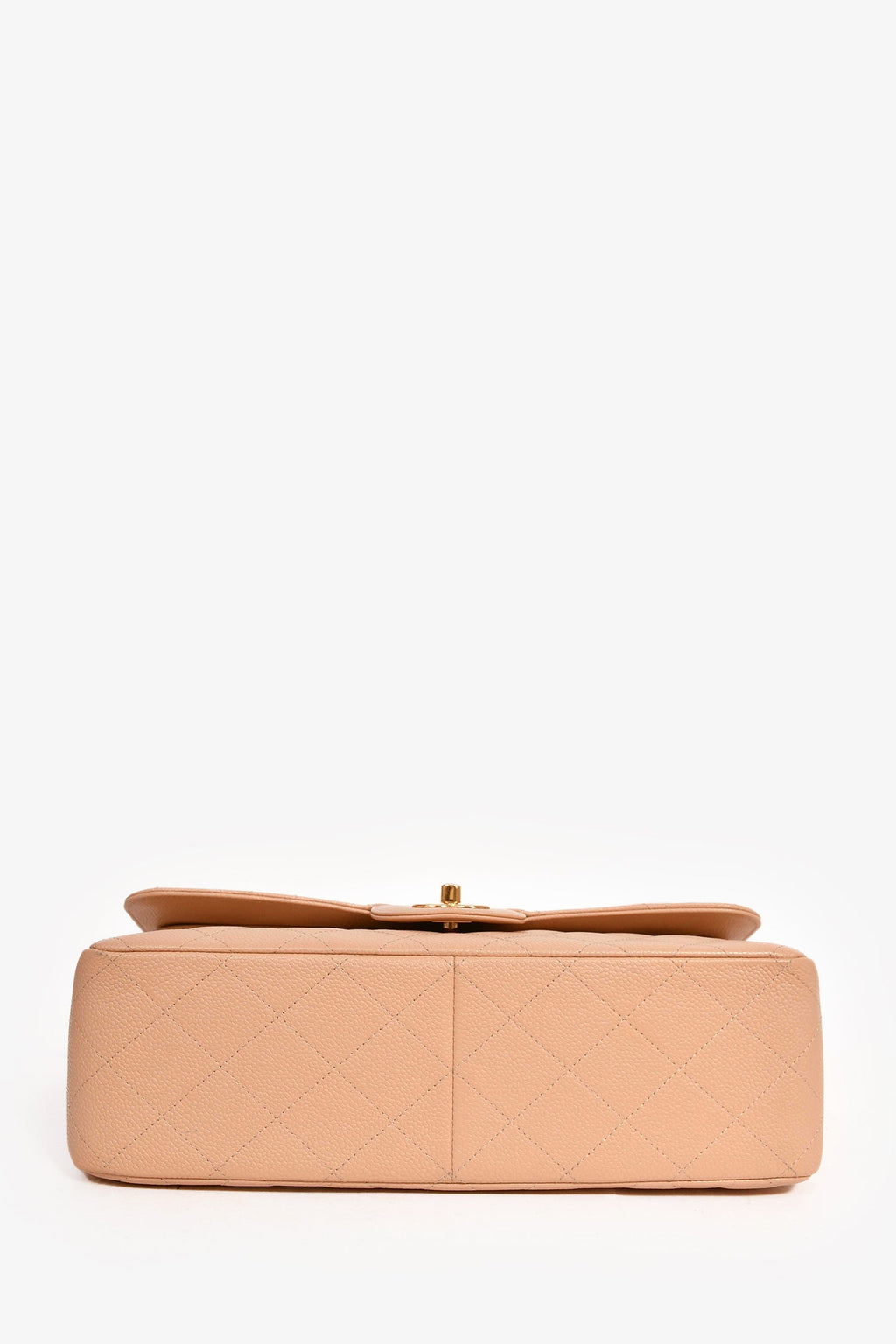 Pre-Loved Chanel™ 2012 Beige Caviar Jumbo Double Flap Shoulder Bag