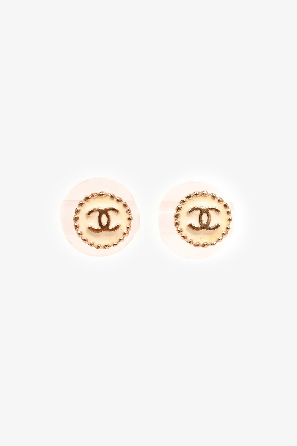 Pre-Loved Chanel™ Silver Toned Mini Round CC Stud Earrings