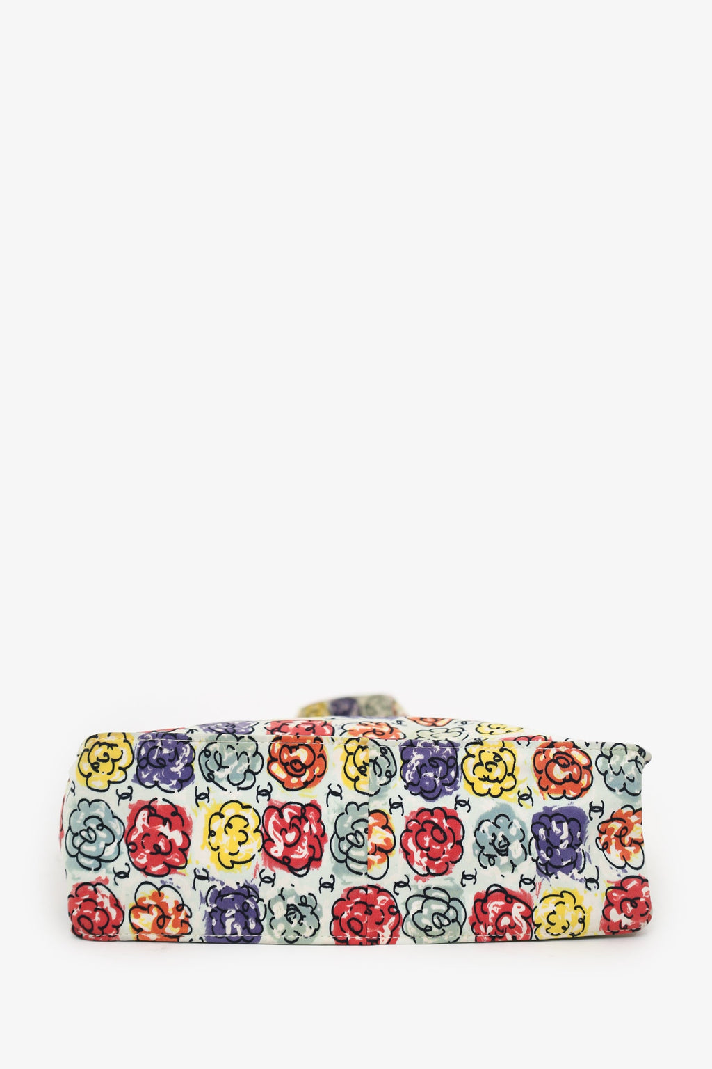 Pre-Loved Chanel™ White/Multicolour Floral Print CC Mini Tote