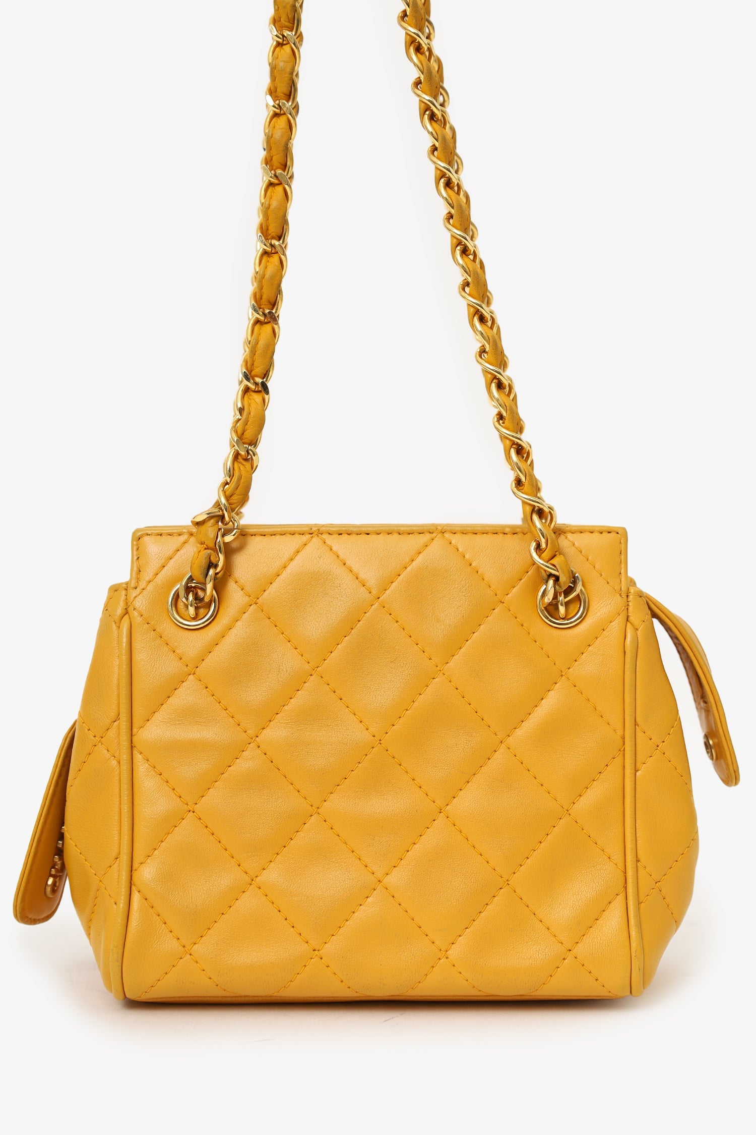 Pre-Loved Chanel™ 1994-96 Yellow Quilted Lambskin Mini Square Bag