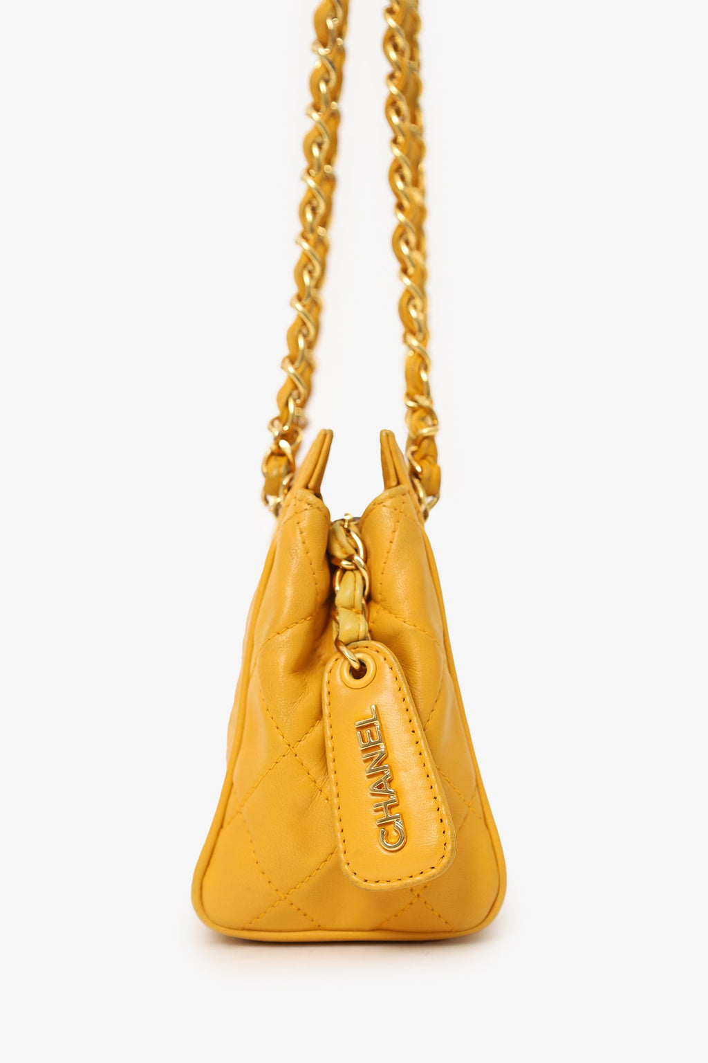 Pre-Loved Chanel™ 1994-96 Yellow Quilted Lambskin Mini Square Bag