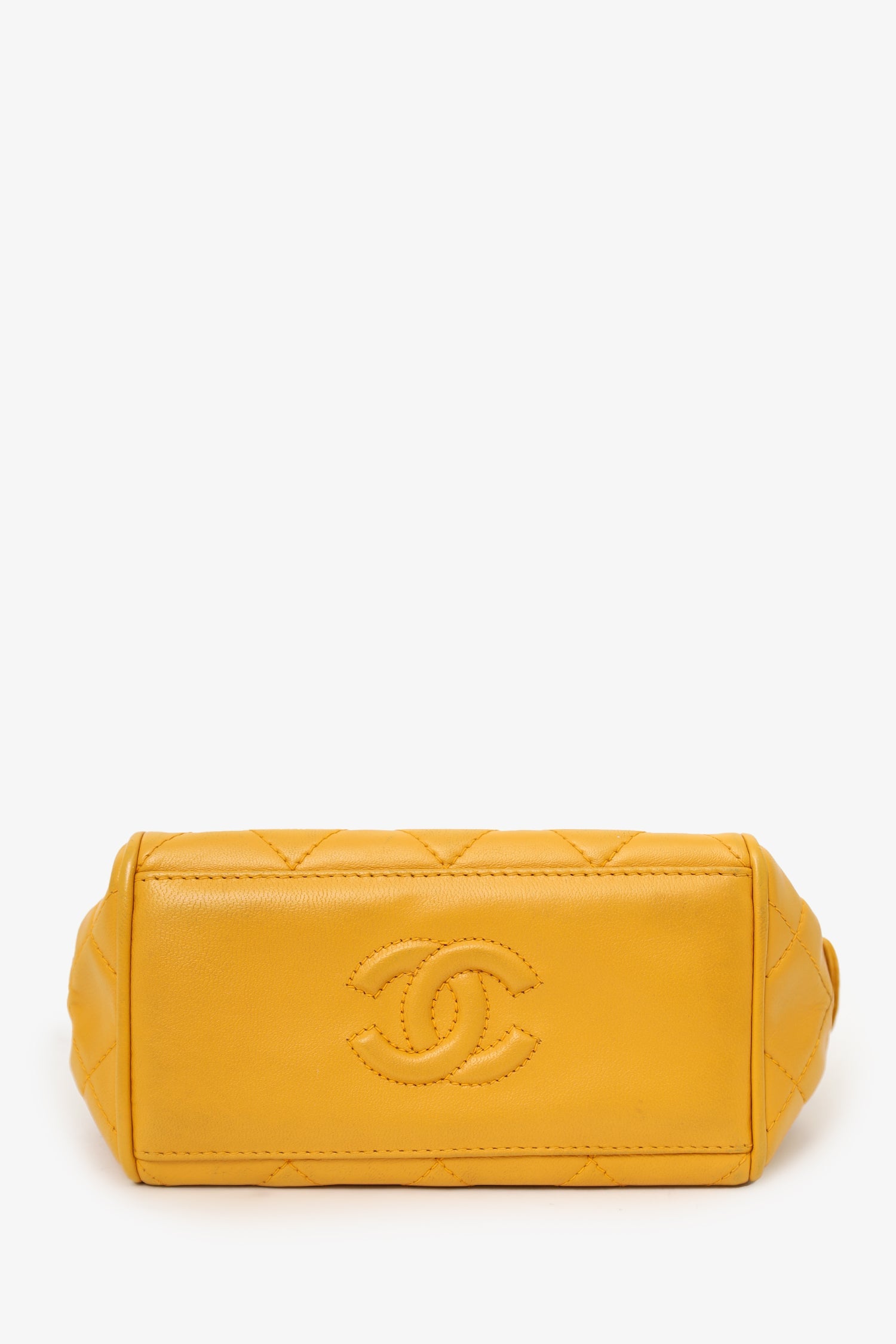 Pre-Loved Chanel™ 1994-96 Yellow Quilted Lambskin Mini Square Bag