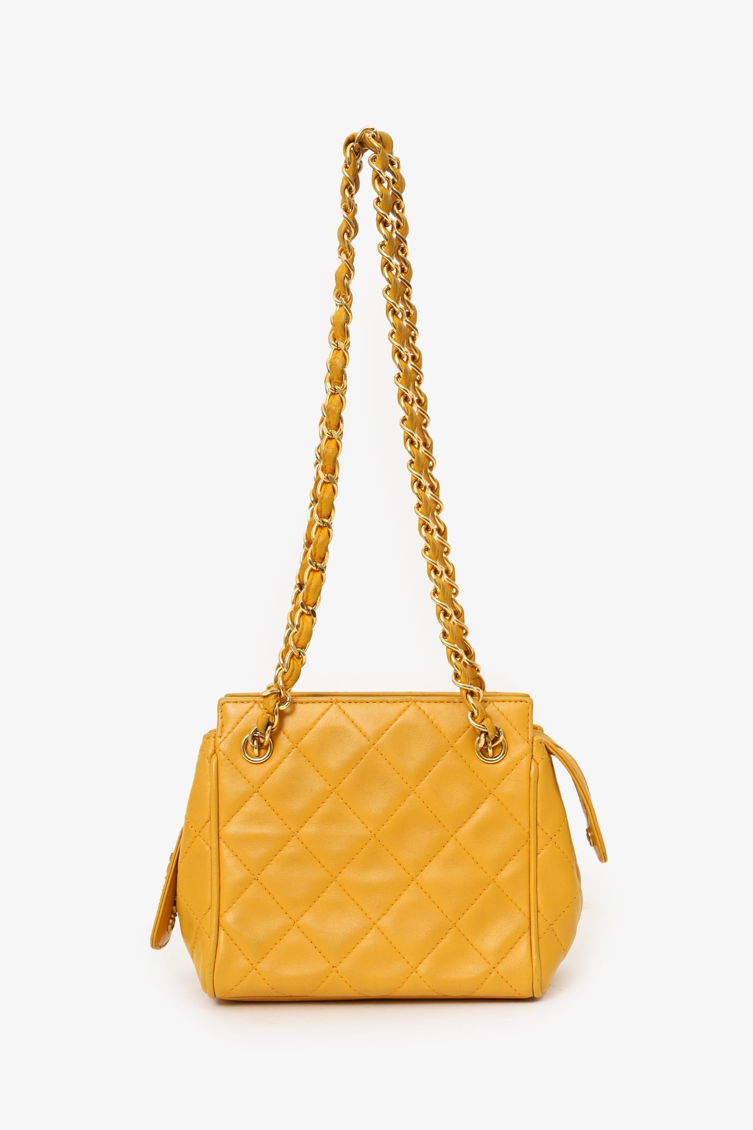 Pre-Loved Chanel™ 1994-96 Yellow Quilted Lambskin Mini Square Bag