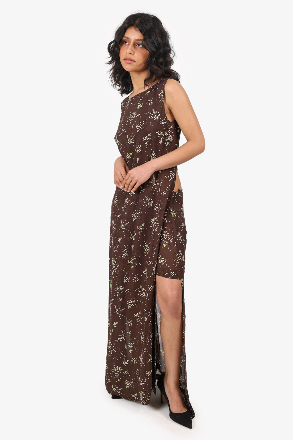 Moschino Brown Floral Print Two-piece Dress Size 10