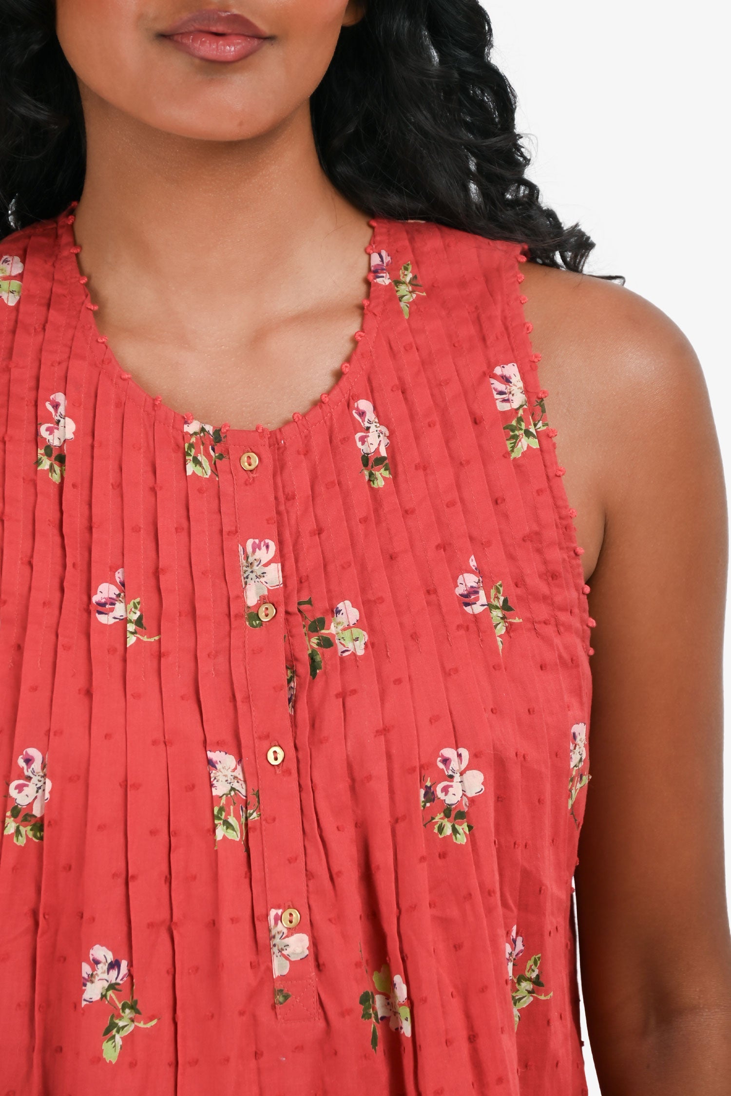 Ulla Johnson Red/Pink Floral Sleeveless Top Size 4