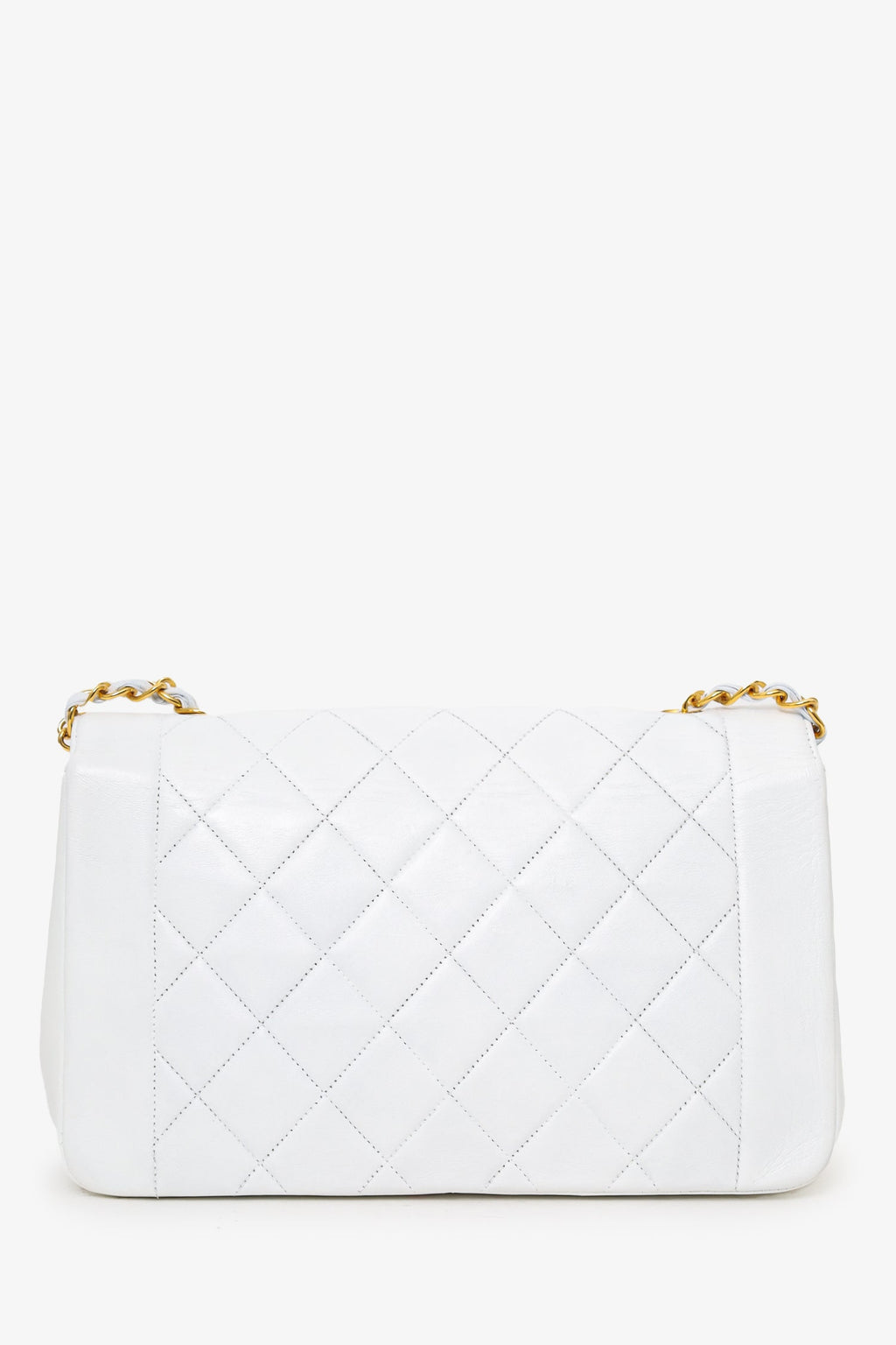 Pre-Loved Chanel™ 1994-96 White Lambskin Medium Diana Shoulder Bag (Refurbished)