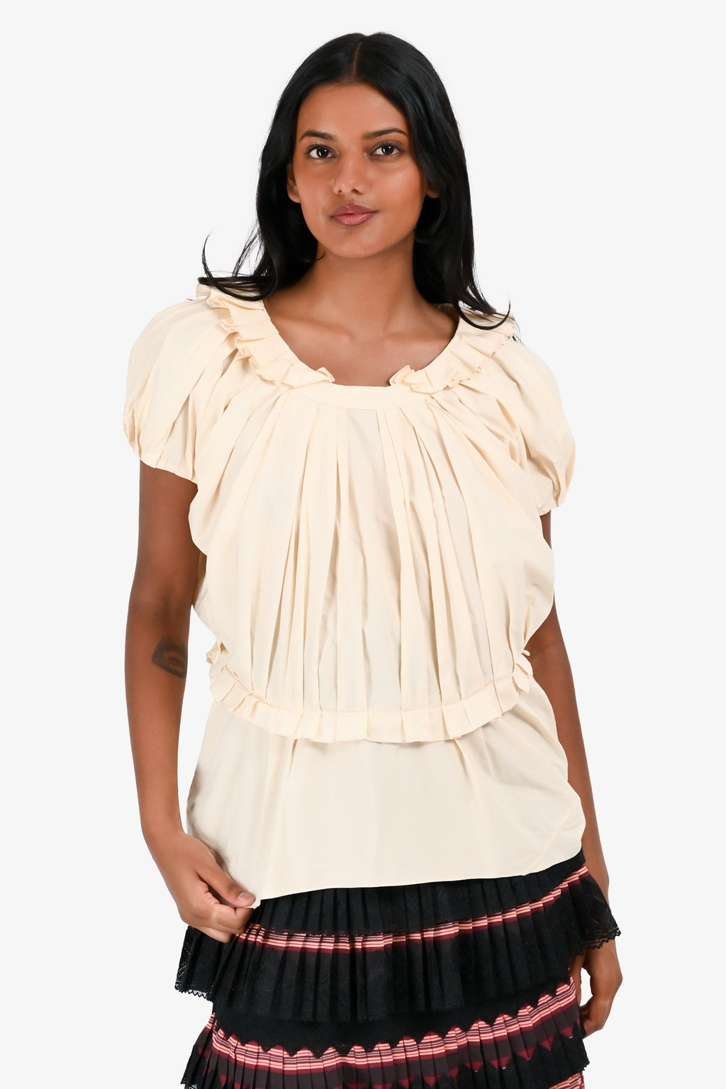 Marni Yellow Pleated Blouse Size 40