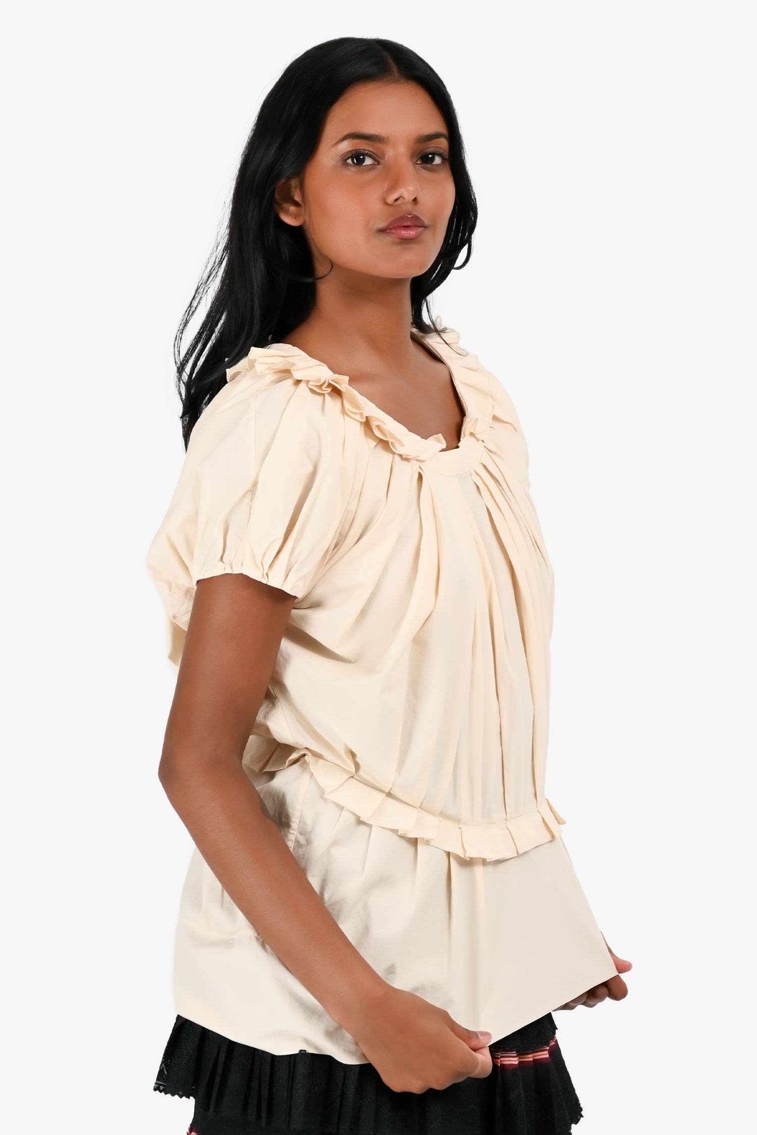 Marni Yellow Pleated Blouse Size 40