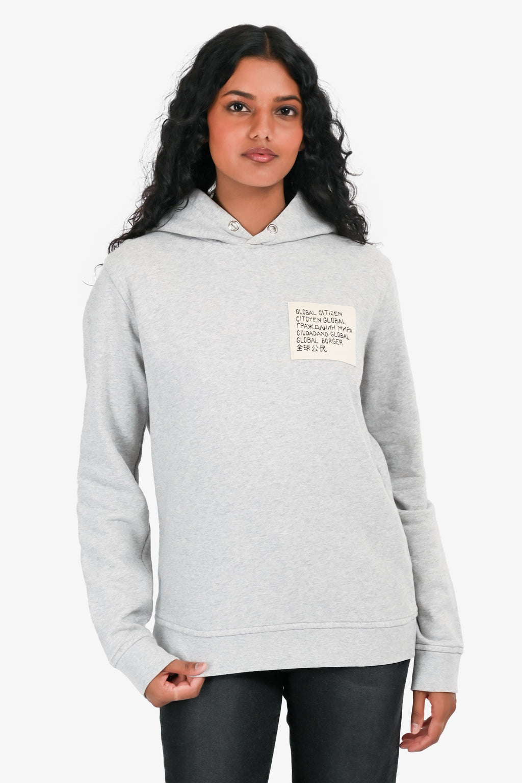 Ganni Grey Cotton "Global Citizen" Hoodie Size XS
