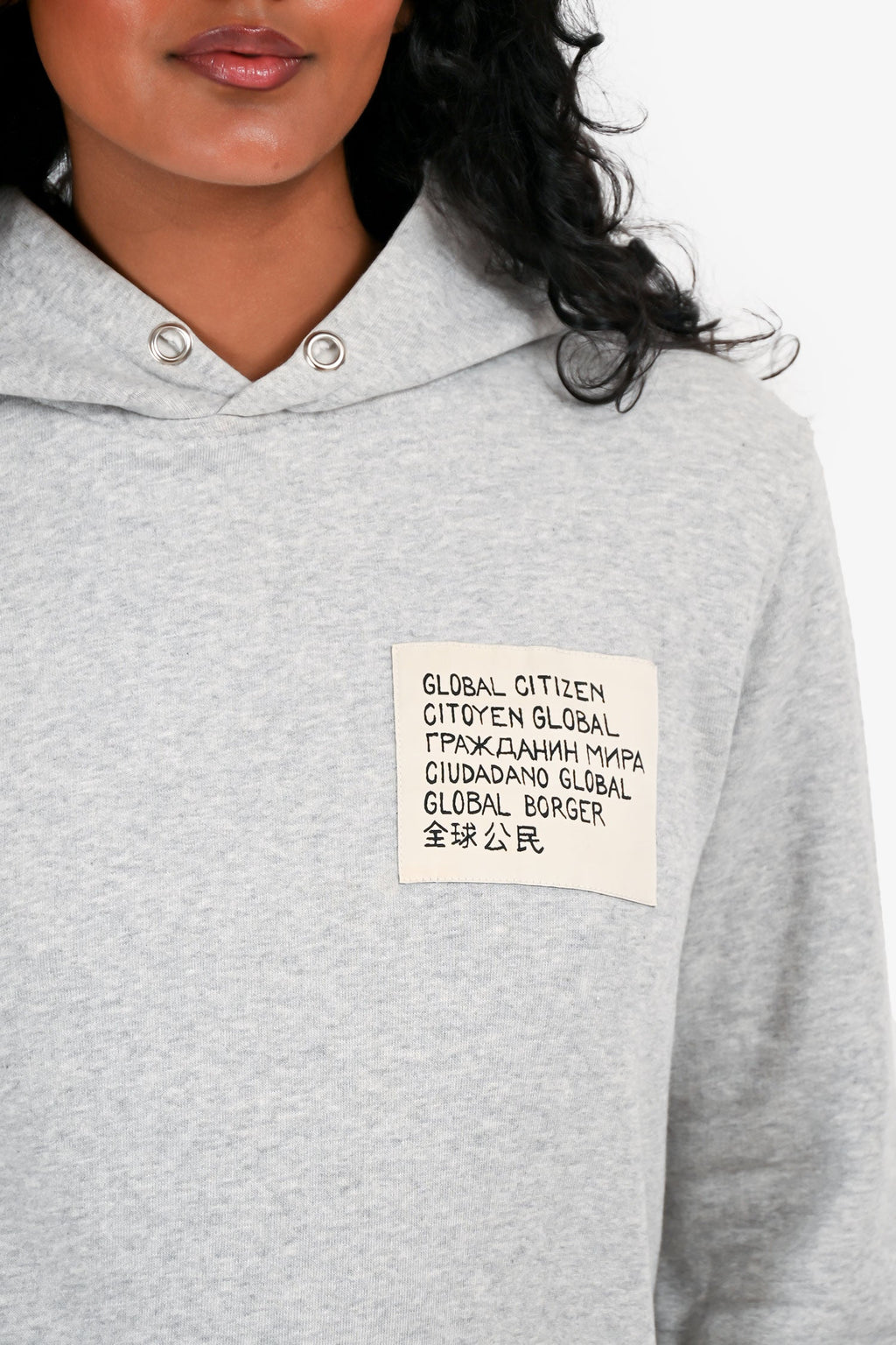 Ganni Grey Cotton "Global Citizen" Hoodie Size XS