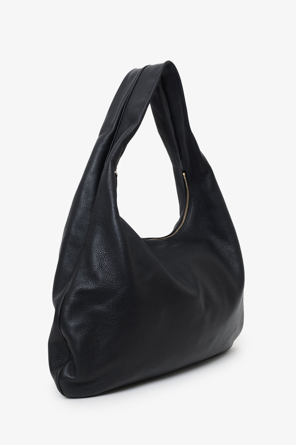 The Row Black Leather Medium Everyday Shoulder Bag