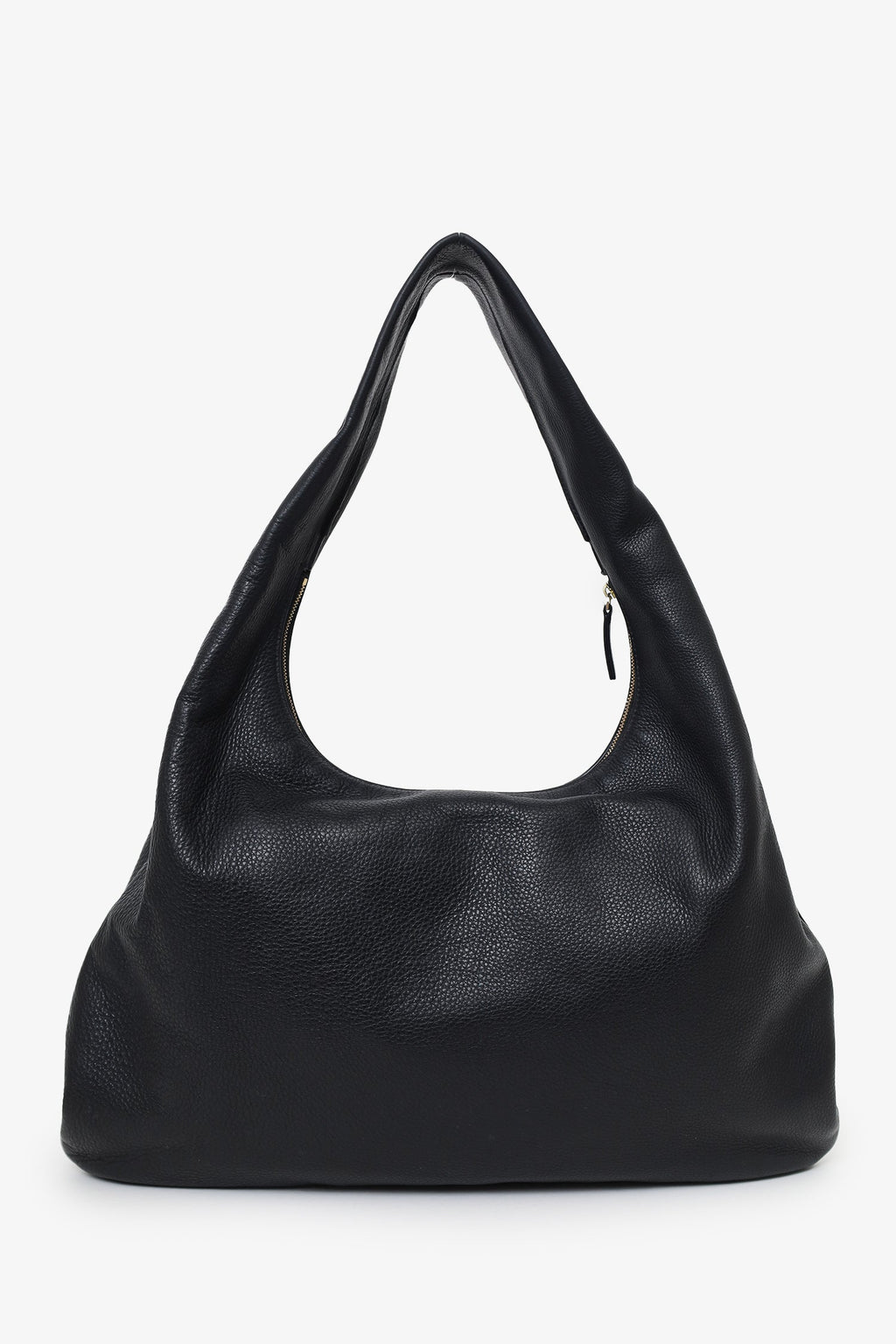 The Row Black Leather Medium Everyday Shoulder Bag