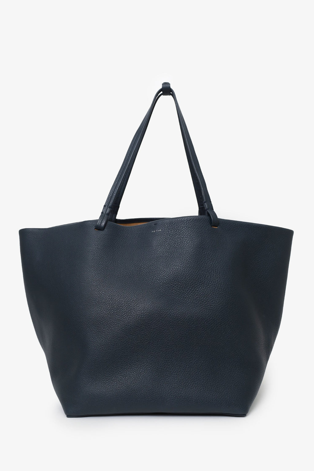The Row Dark Grey Leather XL Park Tote Bag With Pouch