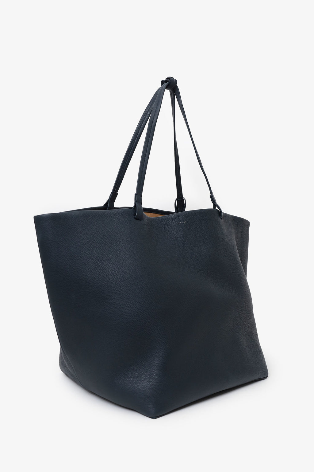 The Row Dark Grey Leather XL Park Tote Bag With Pouch