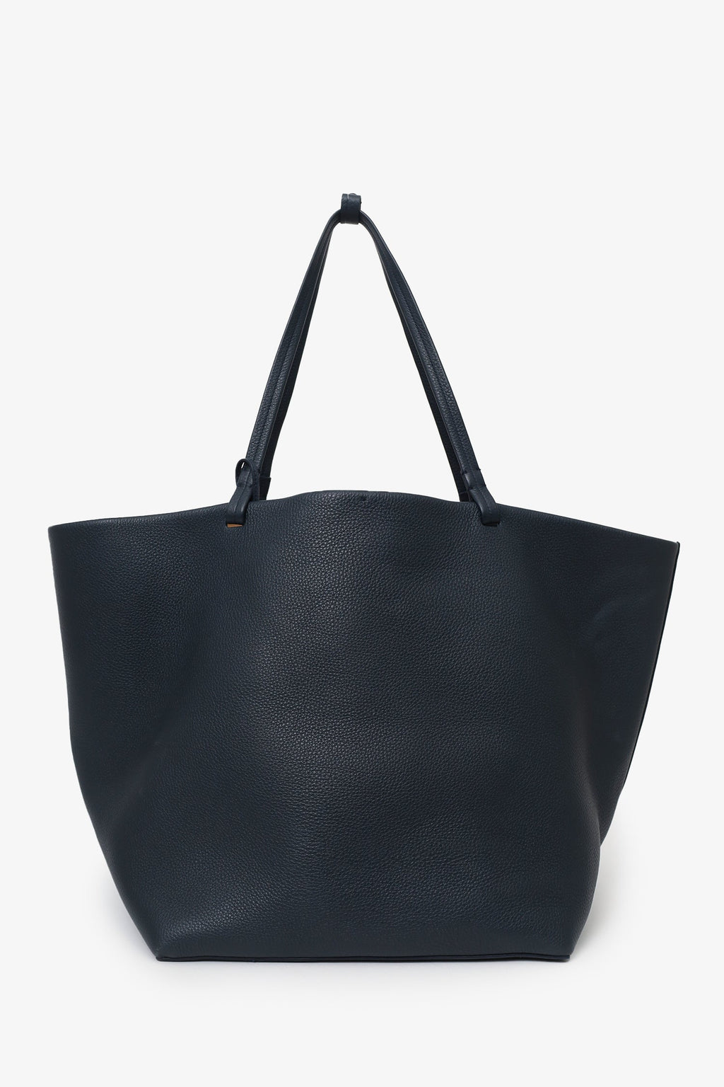 The Row Dark Grey Leather XL Park Tote Bag With Pouch