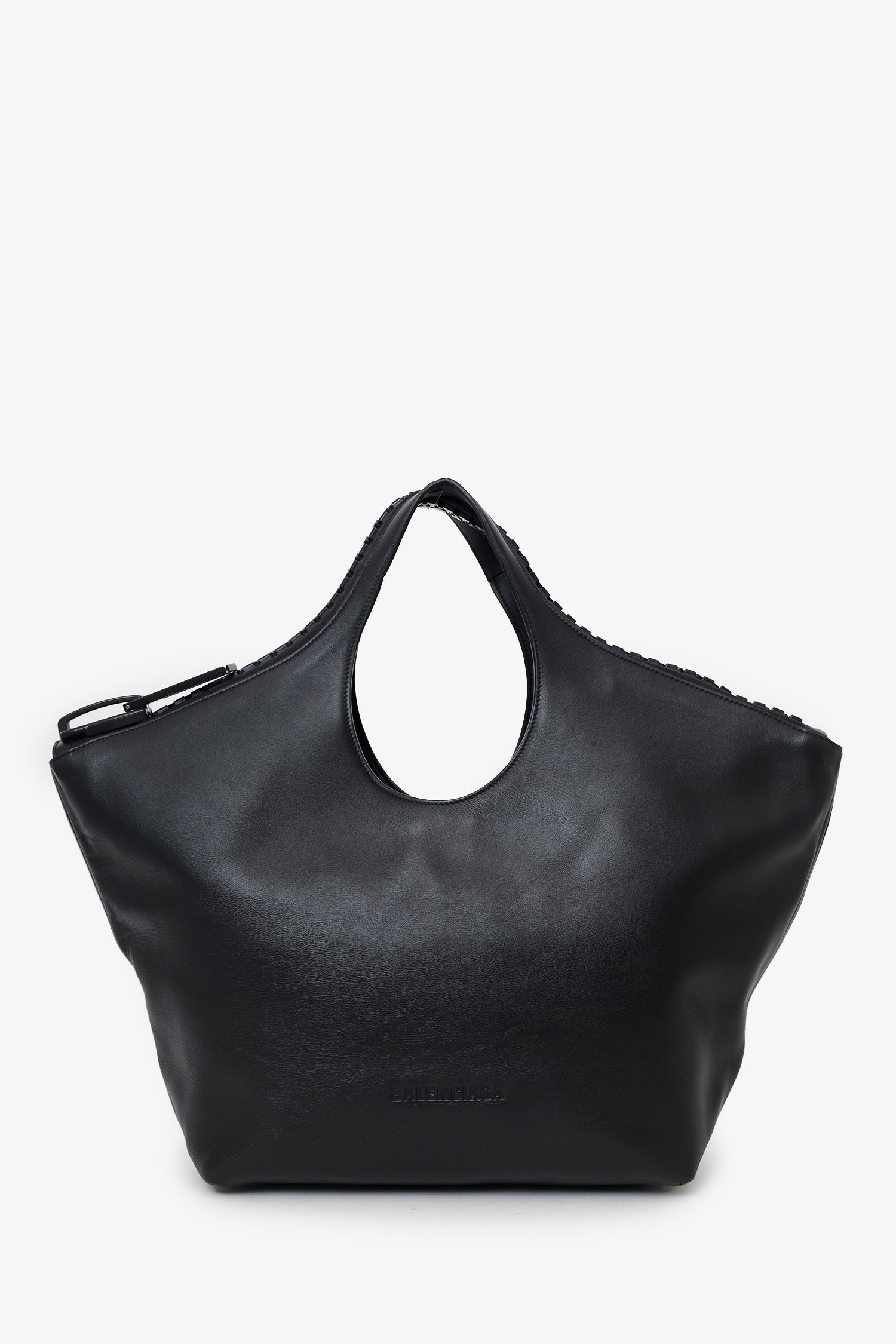 Balenciaga Black Smooth Leather Large MegaZip Tote Bag