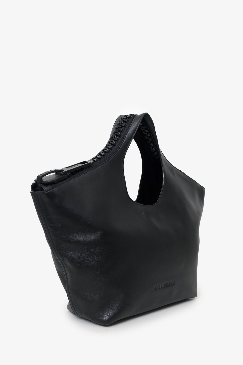 Balenciaga Black Smooth Leather Large MegaZip Tote Bag