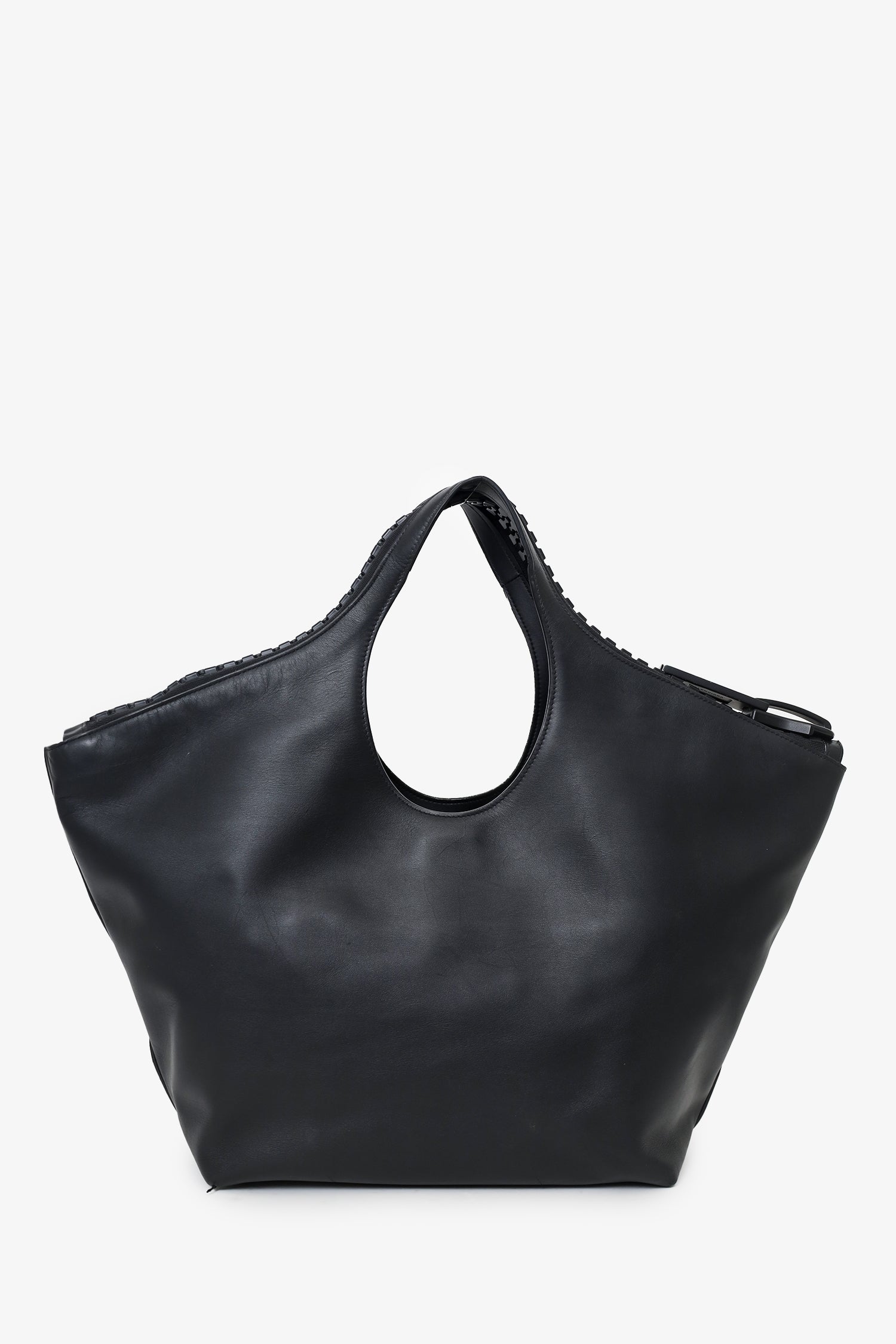 Balenciaga Black Smooth Leather Large MegaZip Tote Bag