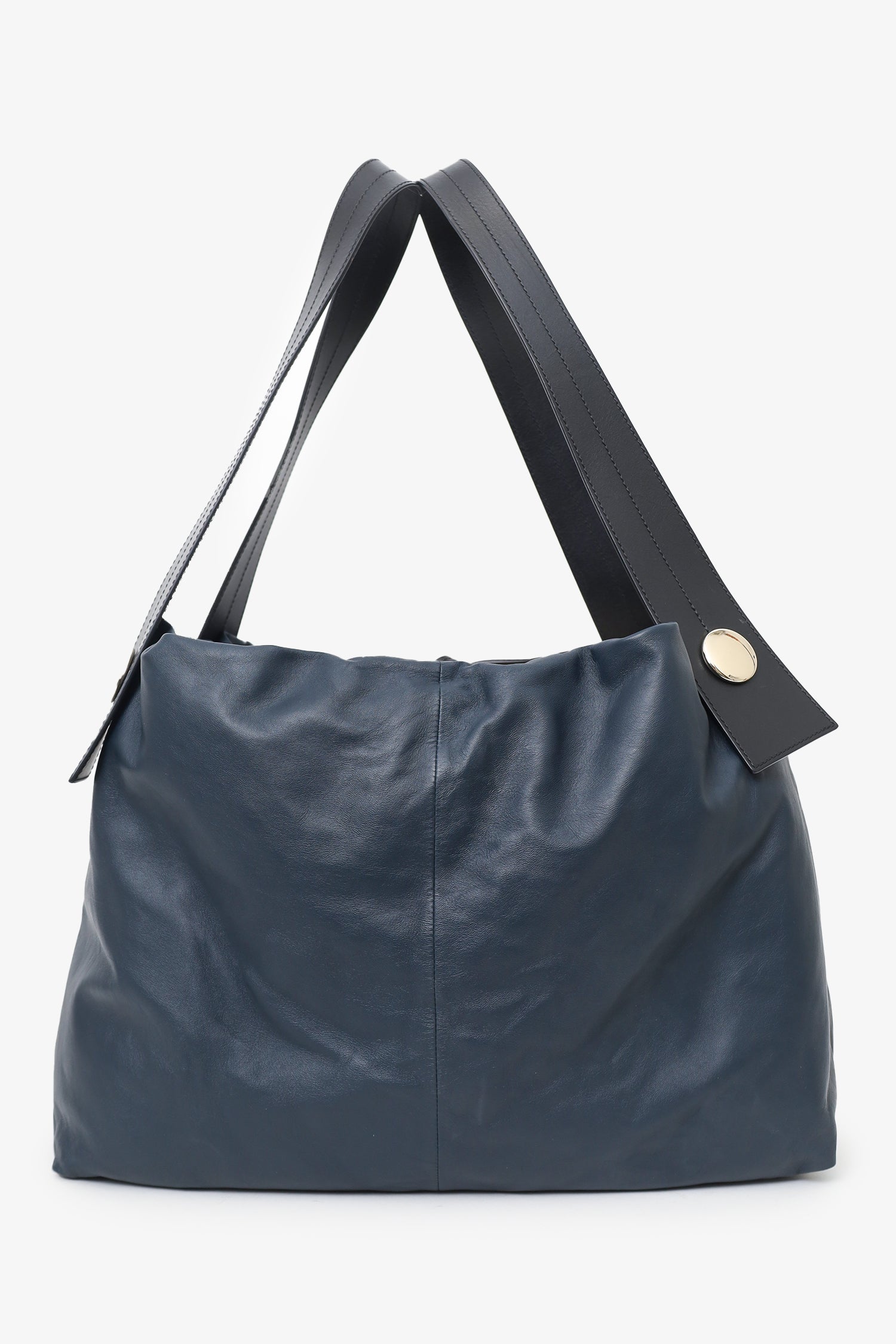 Proenza Schouler Navy Leather Puffy Napa Tote Bag