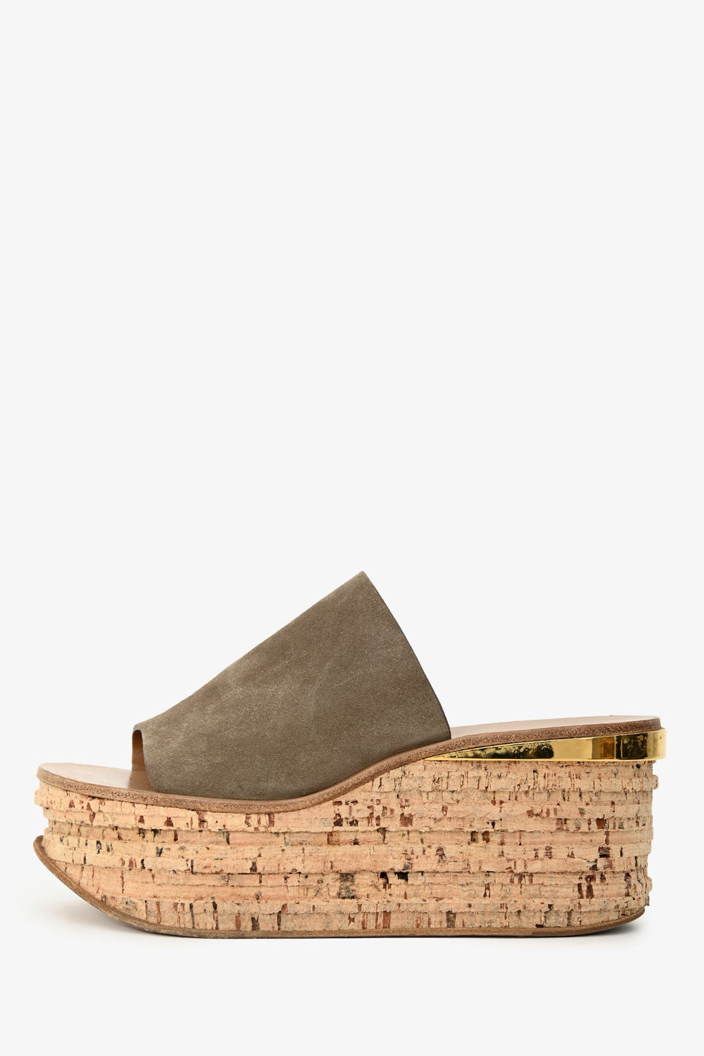 Chloe Taupe Suede Camille Sandals Size 38.5