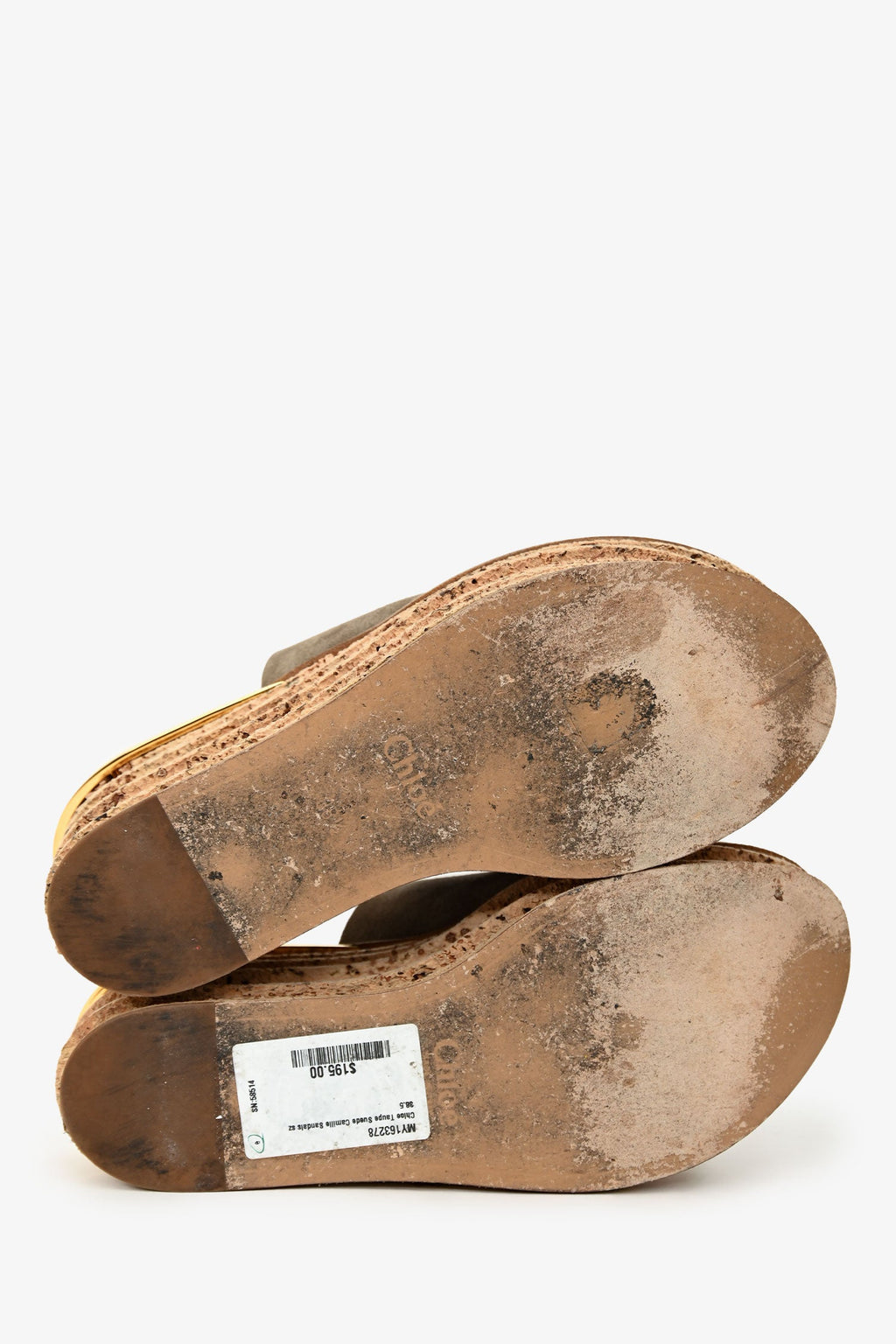 Chloe Taupe Suede Camille Sandals Size 38.5