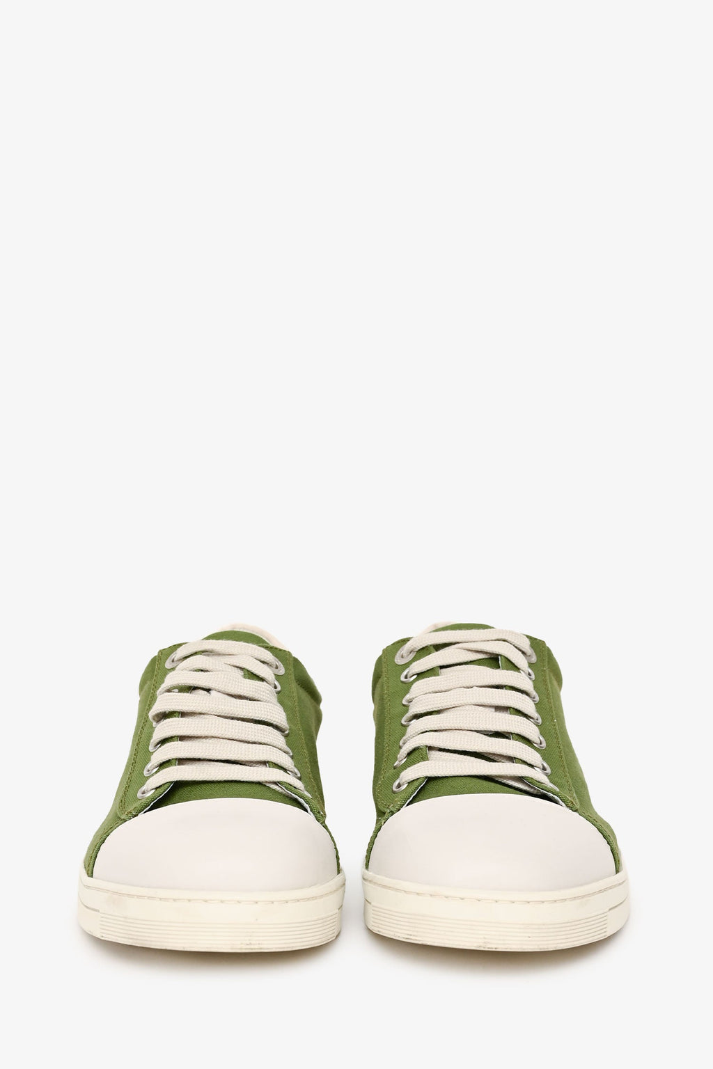 Salvatore Ferragamo Green/White Low Top Sneakers Size 7
