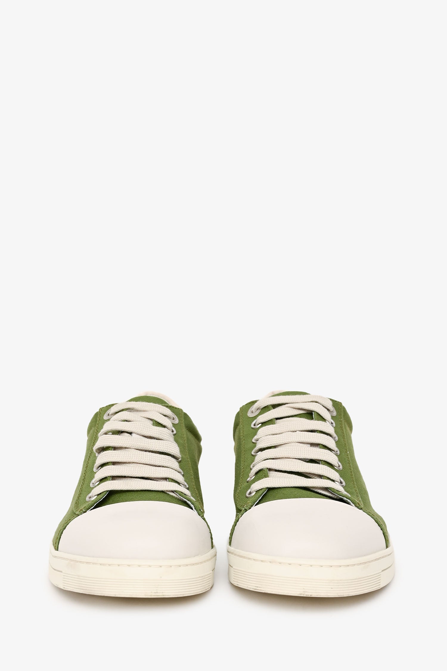 Salvatore Ferragamo Green/White Low Top Sneakers Size 7