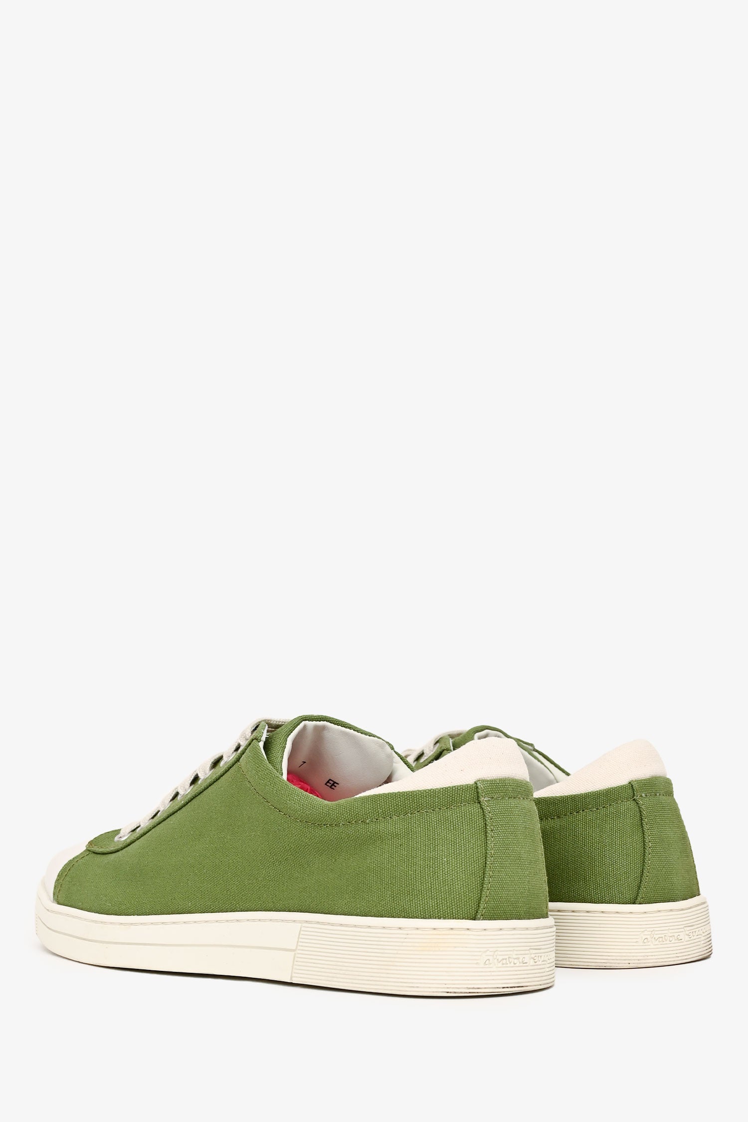 Salvatore Ferragamo Green/White Low Top Sneakers Size 7