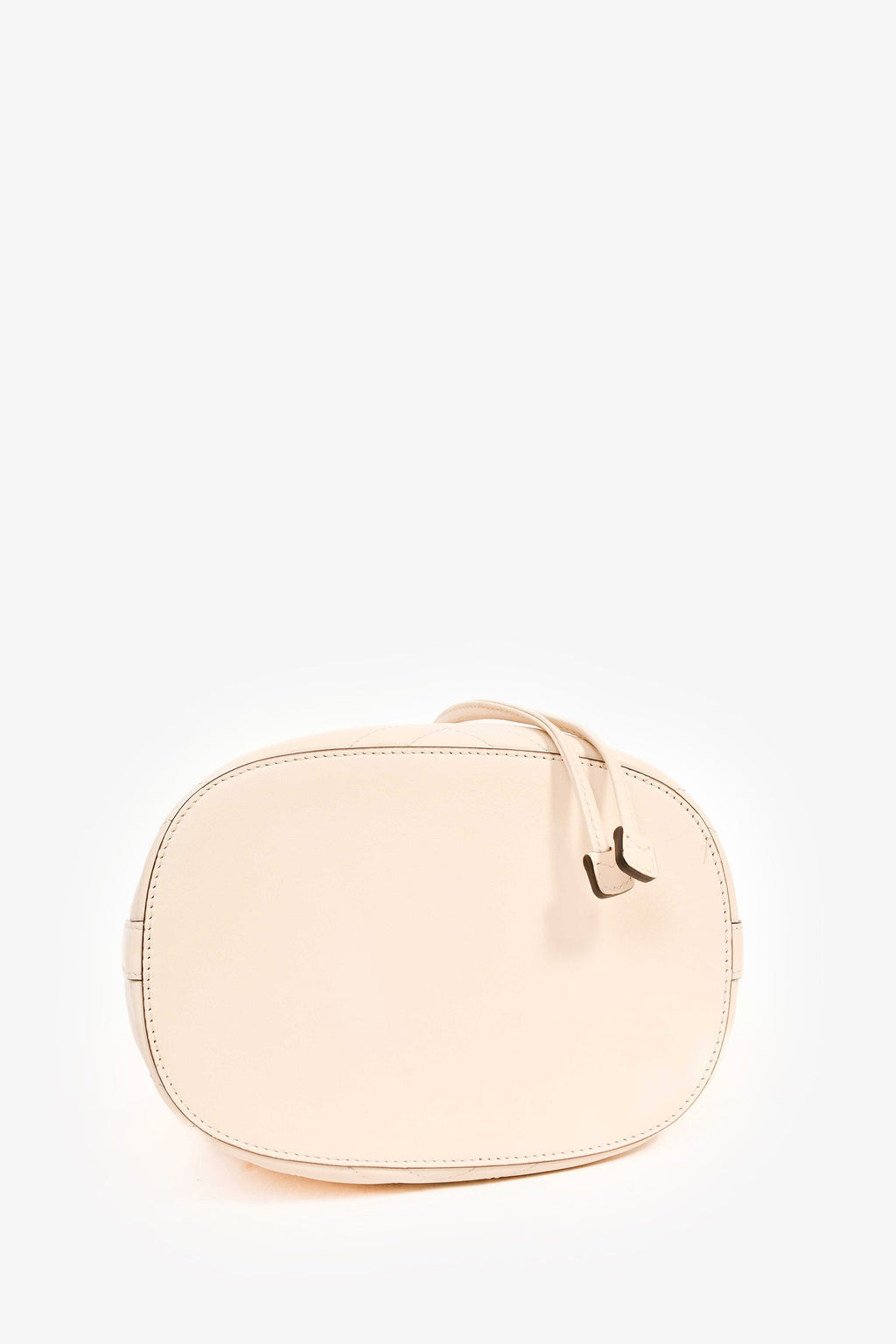 Gucci White Leather GG Marmont Medium Bucket Bag with Strap
