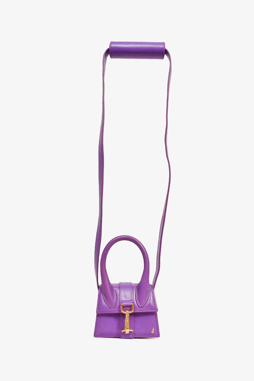 Jacquemus Purple Leather Le Chiquito Montagne Mini Top Handle