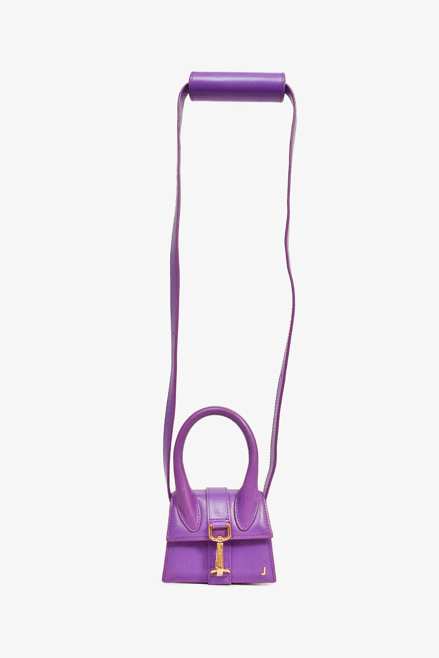 Jacquemus Purple Leather Le Chiquito Montagne Mini Top Handle