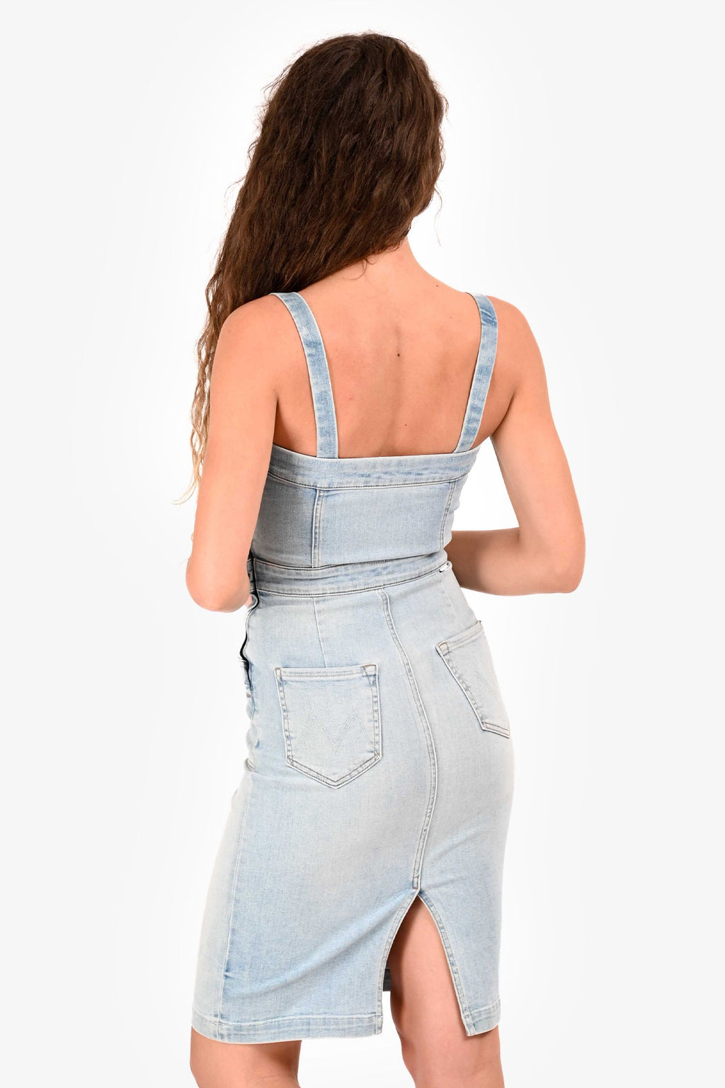 Mother Blue Denim Bodycon Midi Dress Size 24
