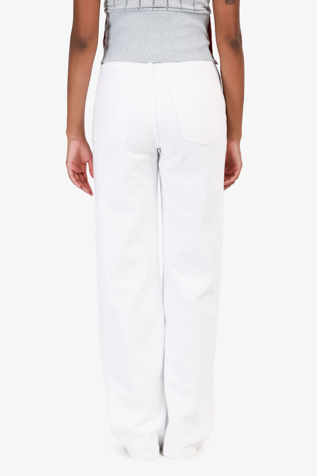 GRLFRND White Denim Wide Leg Jeans Size 24