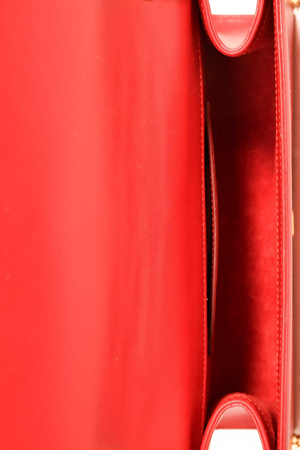 Saint Laurent Red Leather Medium Kate Tassel Bag on Chain