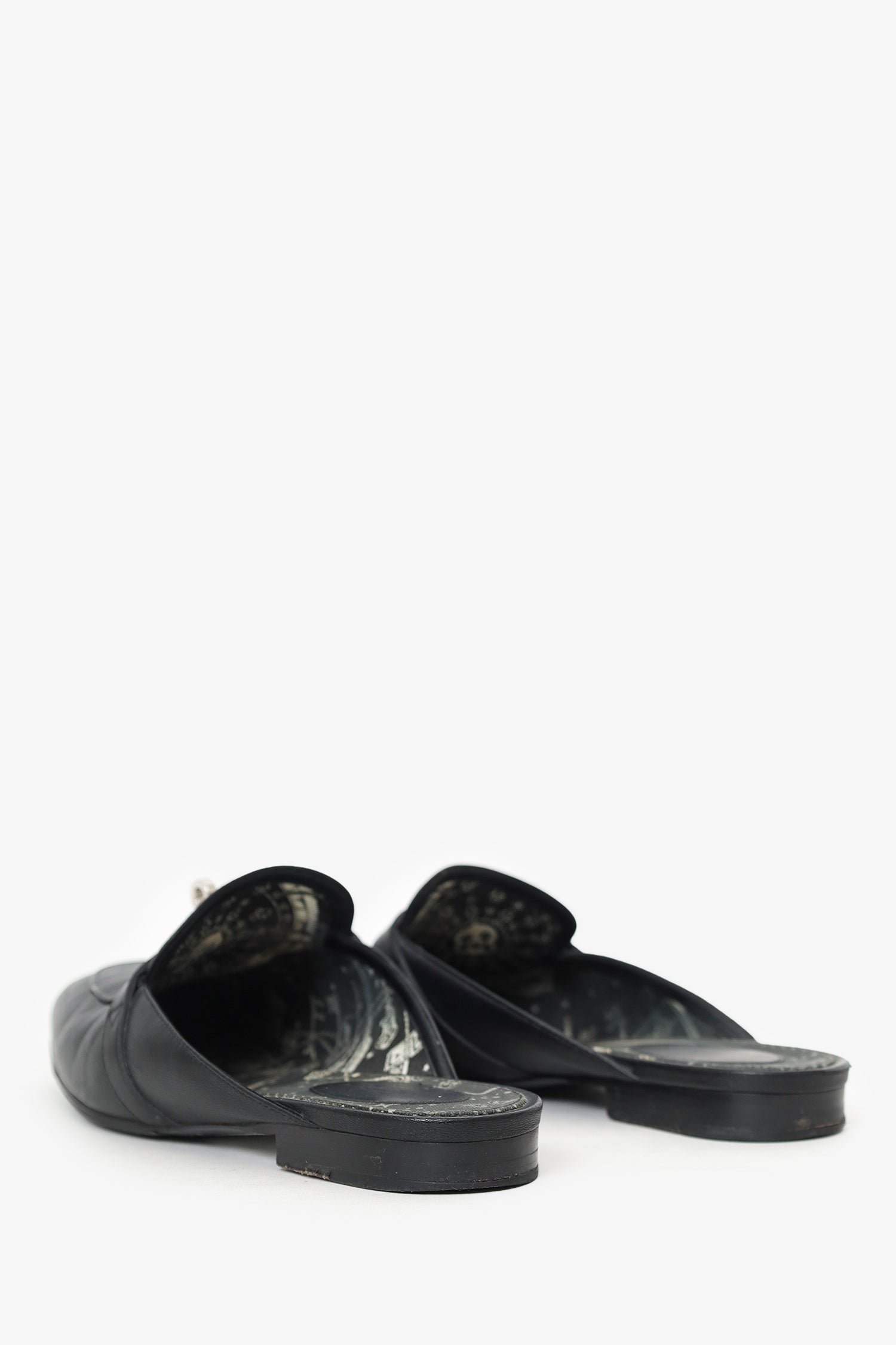 Hermès Black Leather OZ Kelly Mules Size 40