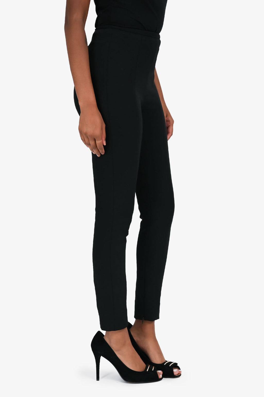 Prada Black Slim Zip Ankle Trousers Size 36