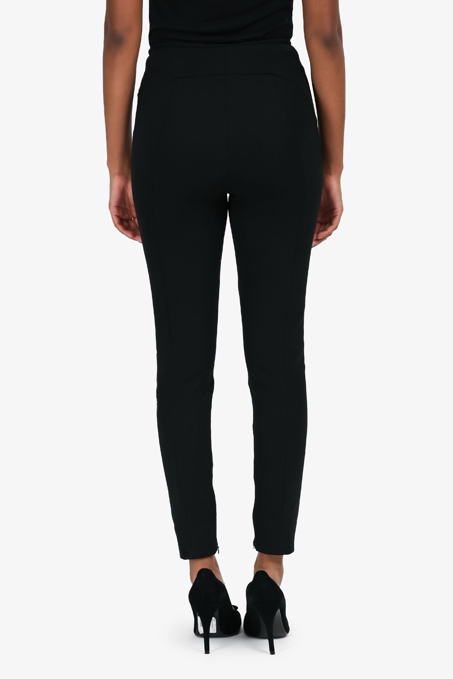 Prada Black Slim Zip Ankle Trousers Size 36