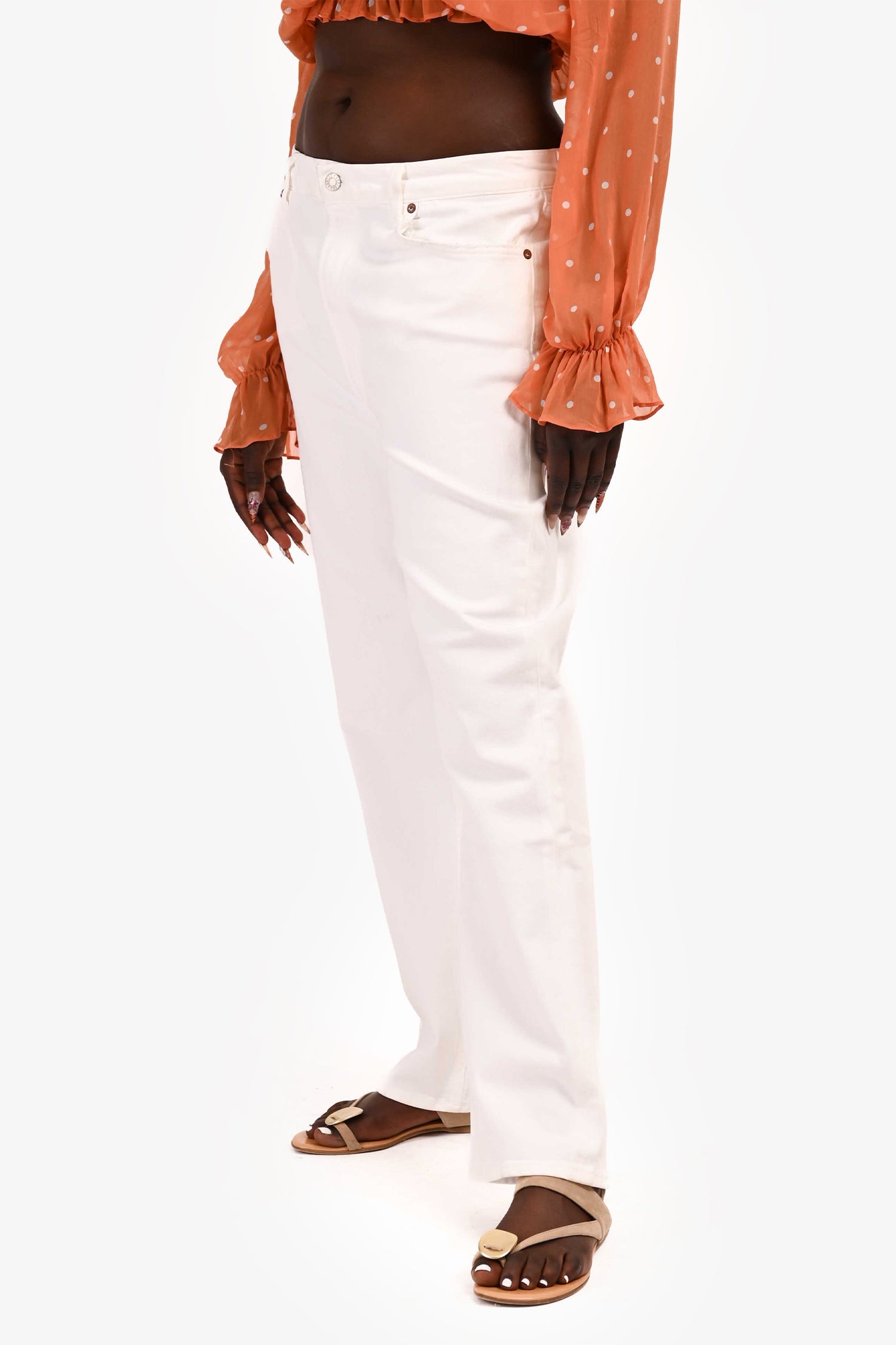 Agolde White Straight Leg Denim Size 33