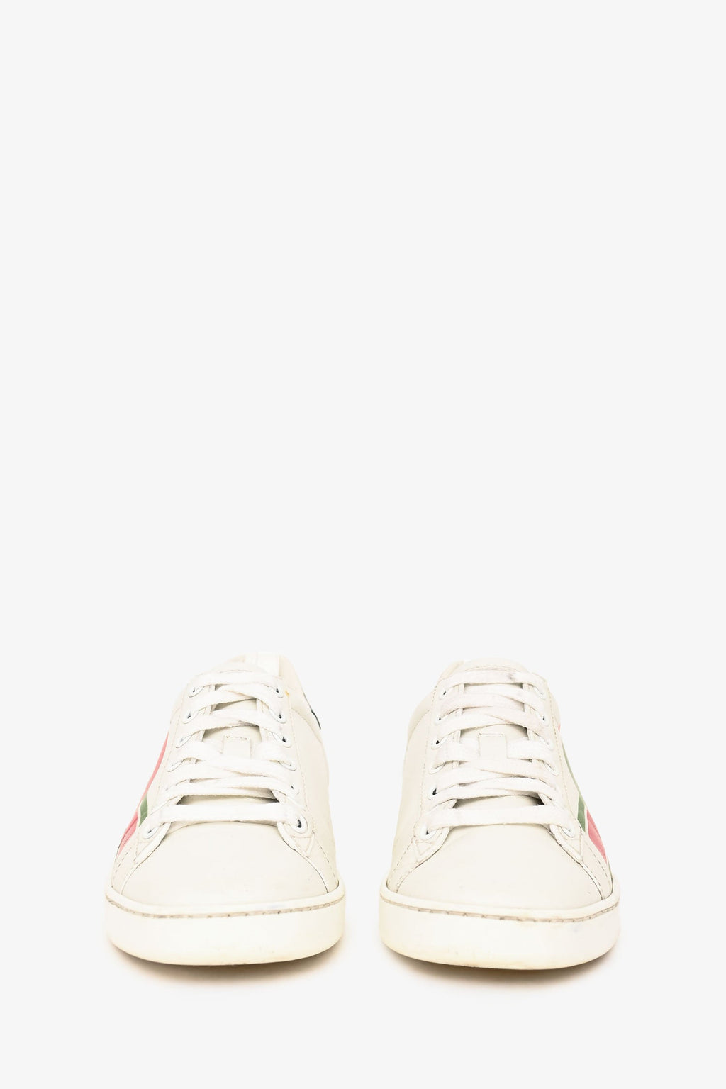 Gucci White Leather GG Printed Logo Ace Sneakers Size 35