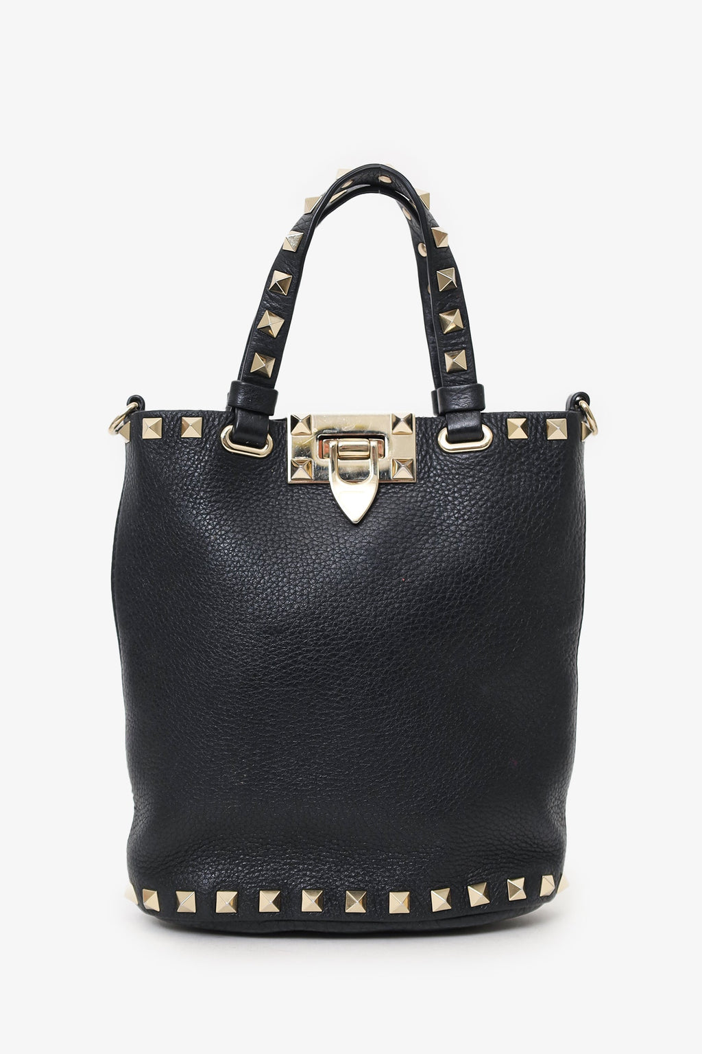 Valentino Black Rockstud Mini Bucket Bag