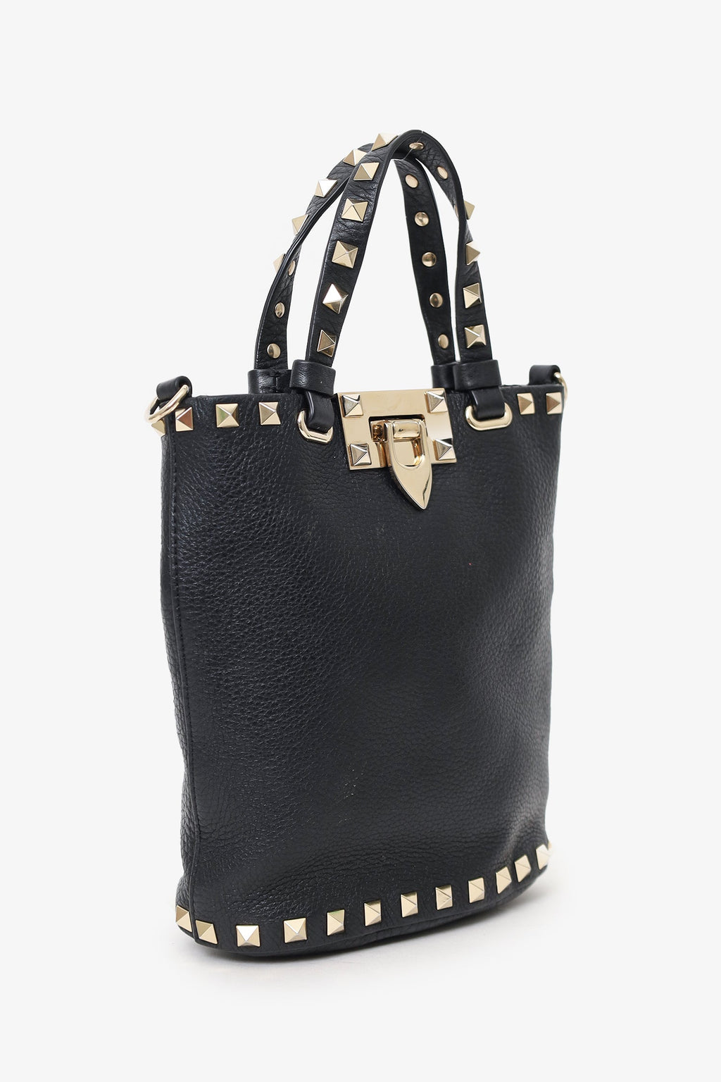 Valentino Black Rockstud Mini Bucket Bag