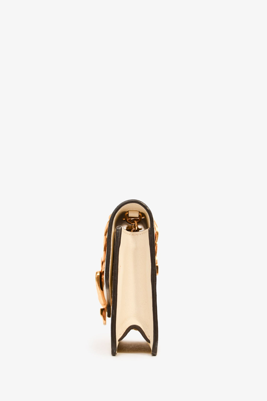 Gucci Cream Leather Web Mini Sylvie Chain Bag